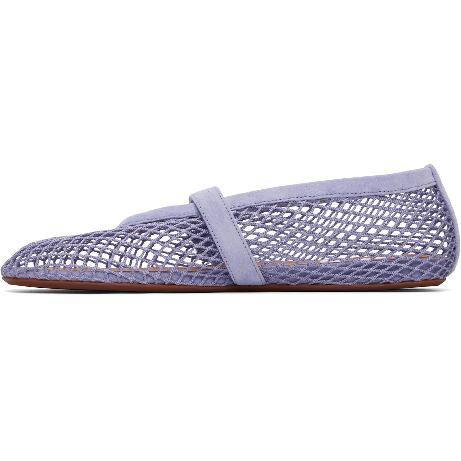  Alaïa Purple Fishnet Ballerina Flats 