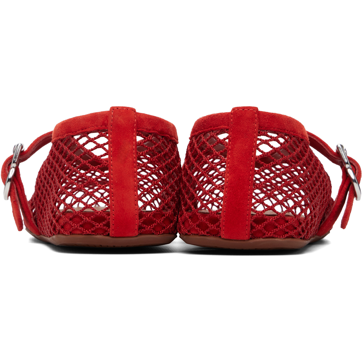  Alaïa Orange Fishnet Ballerina Flats 
