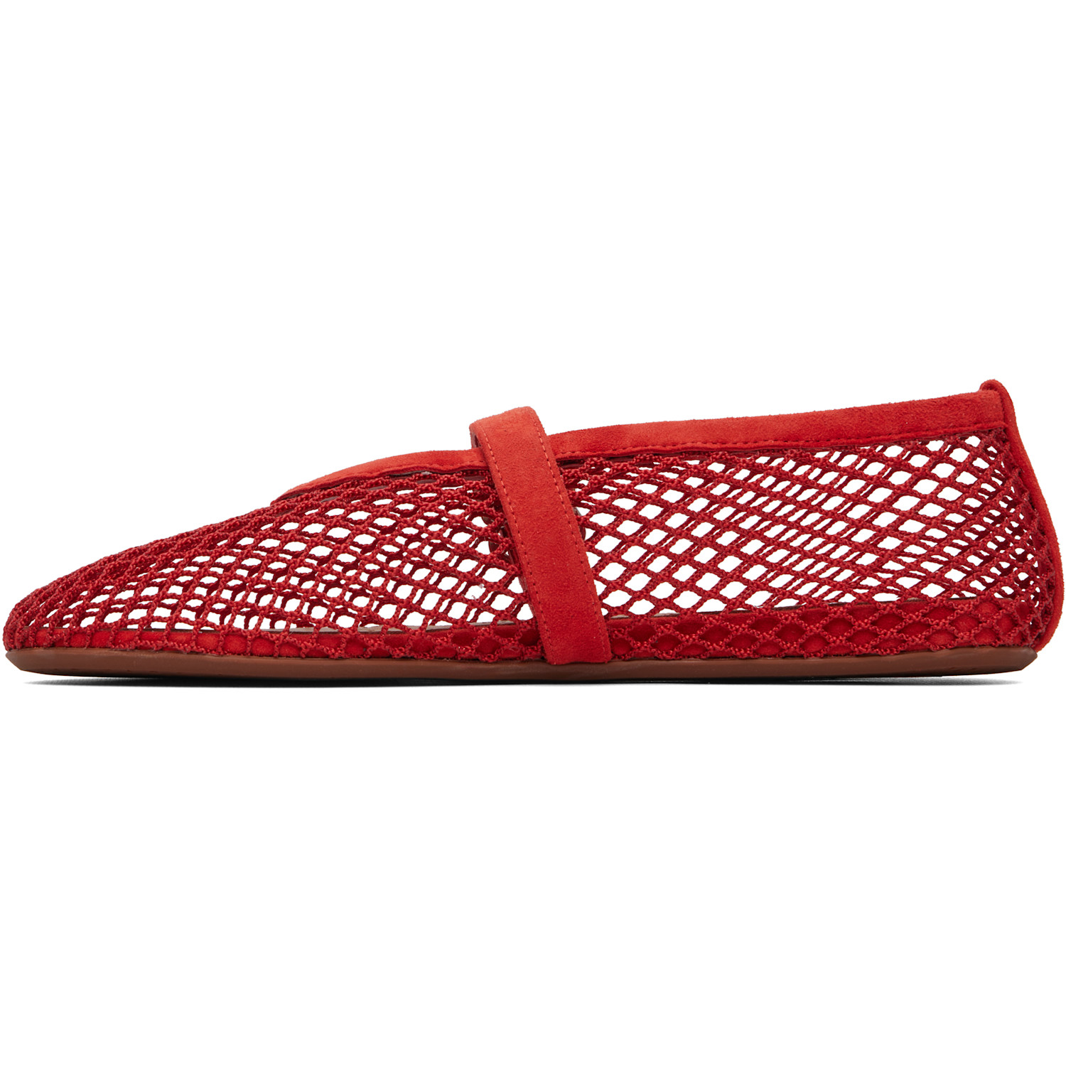  Alaïa Orange Fishnet Ballerina Flats 