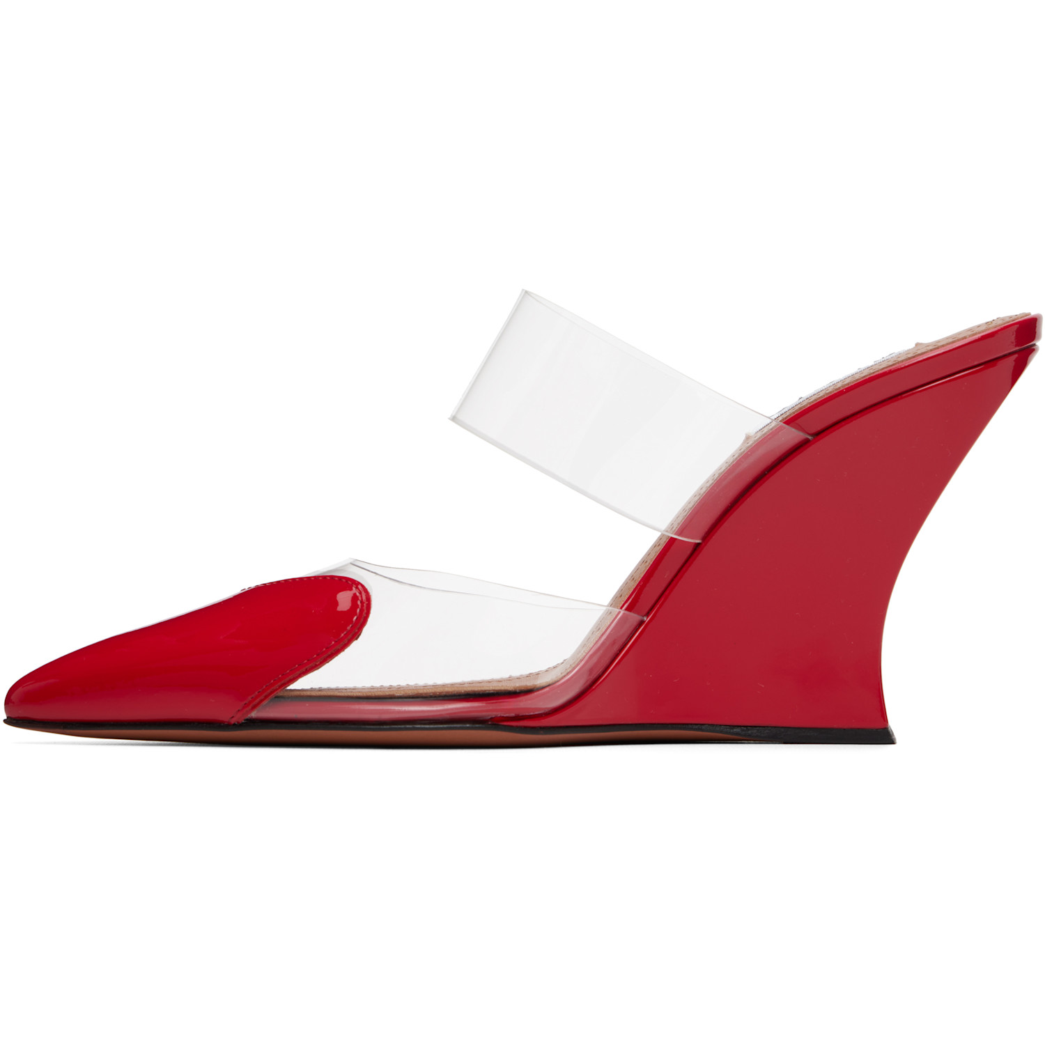  Alaïa Red 'le Cœur' Wedge Mule Heels 