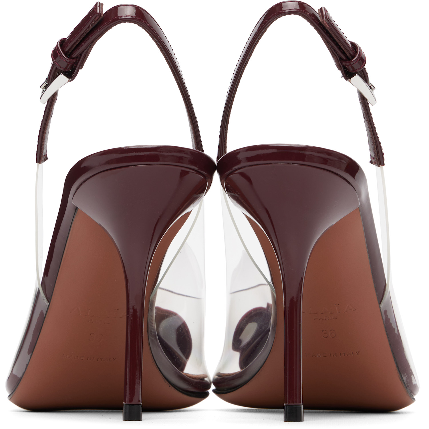  Alaïa Burgundy 'le Cœur' Slingback Heels 