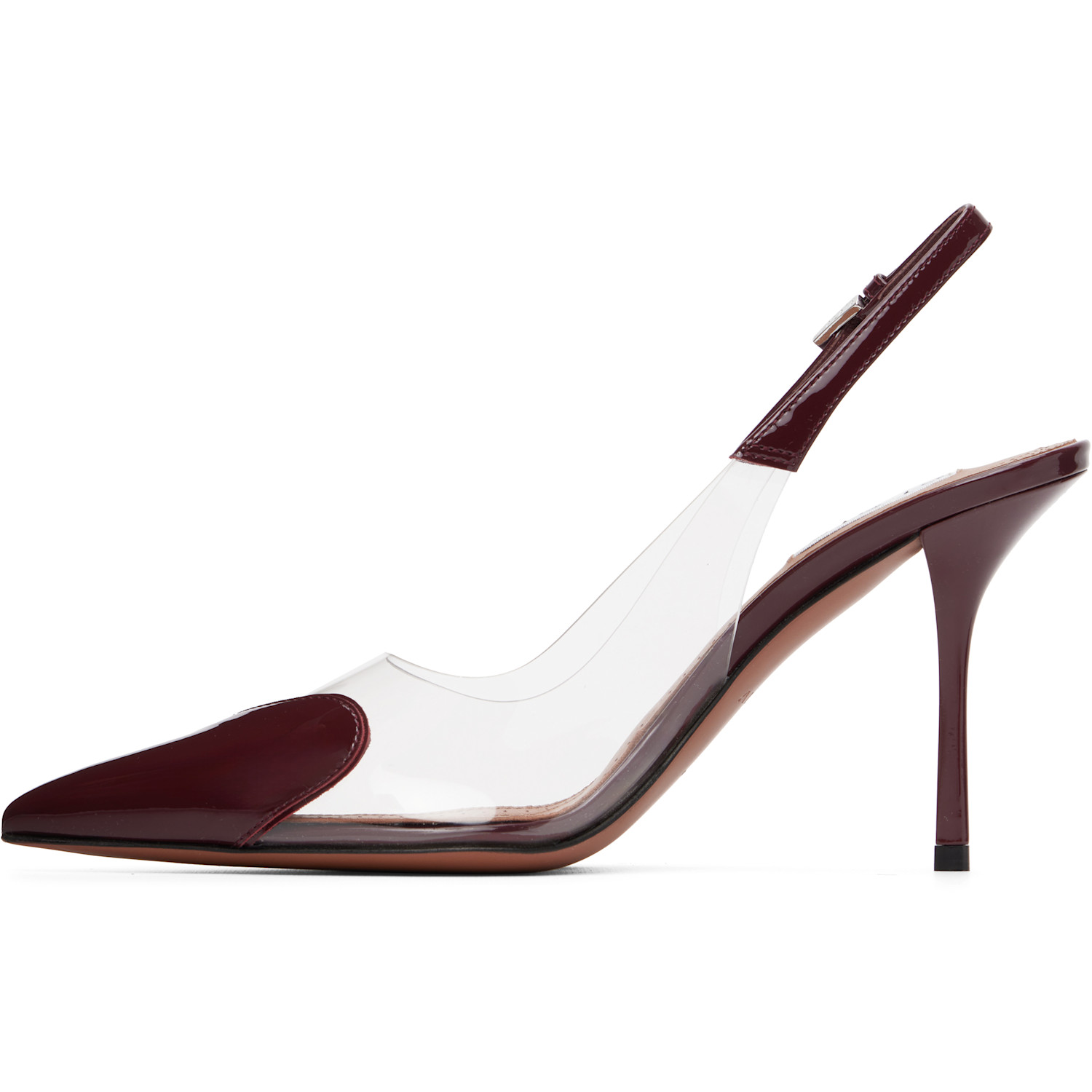  Alaïa Burgundy 'le Cœur' Slingback Heels 
