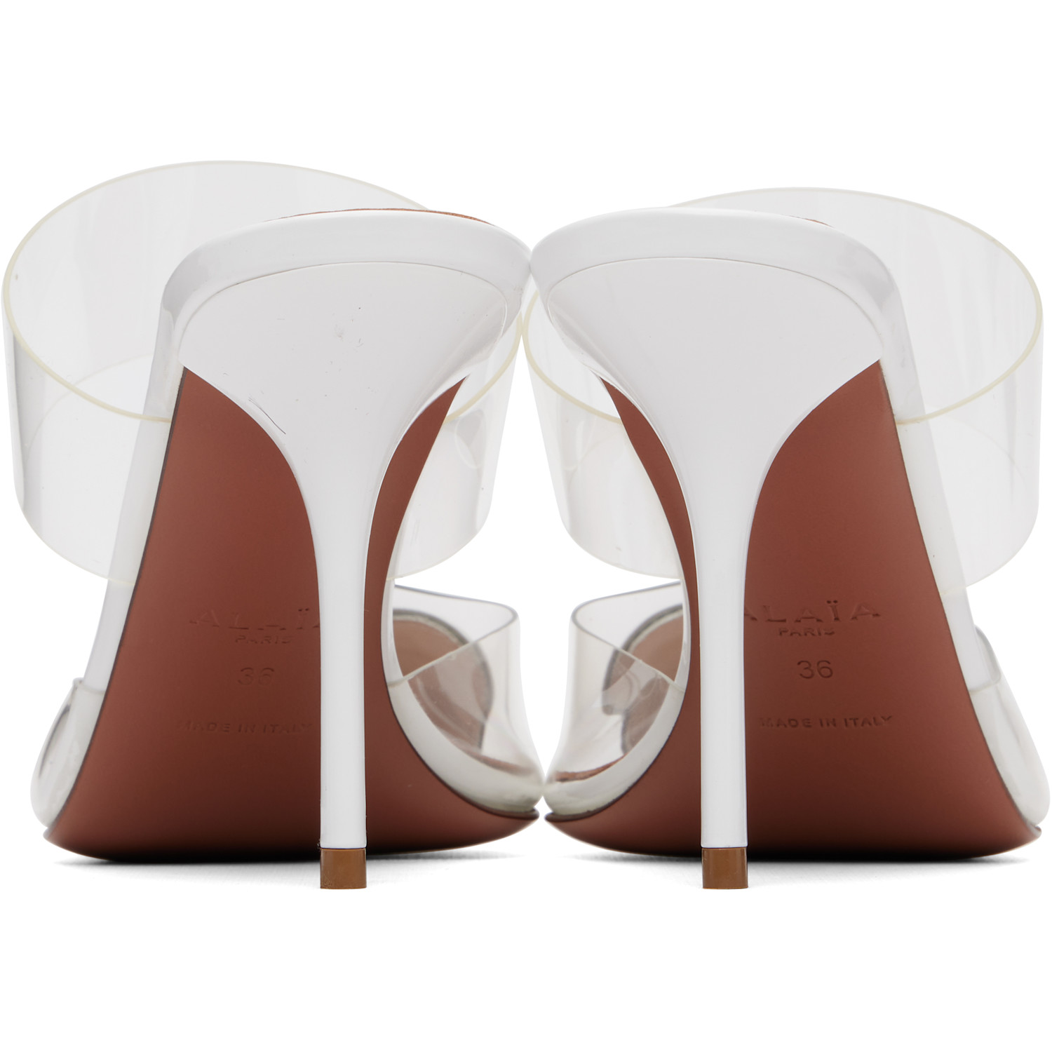  Alaïa White 'le Cœur' Mule Heels 