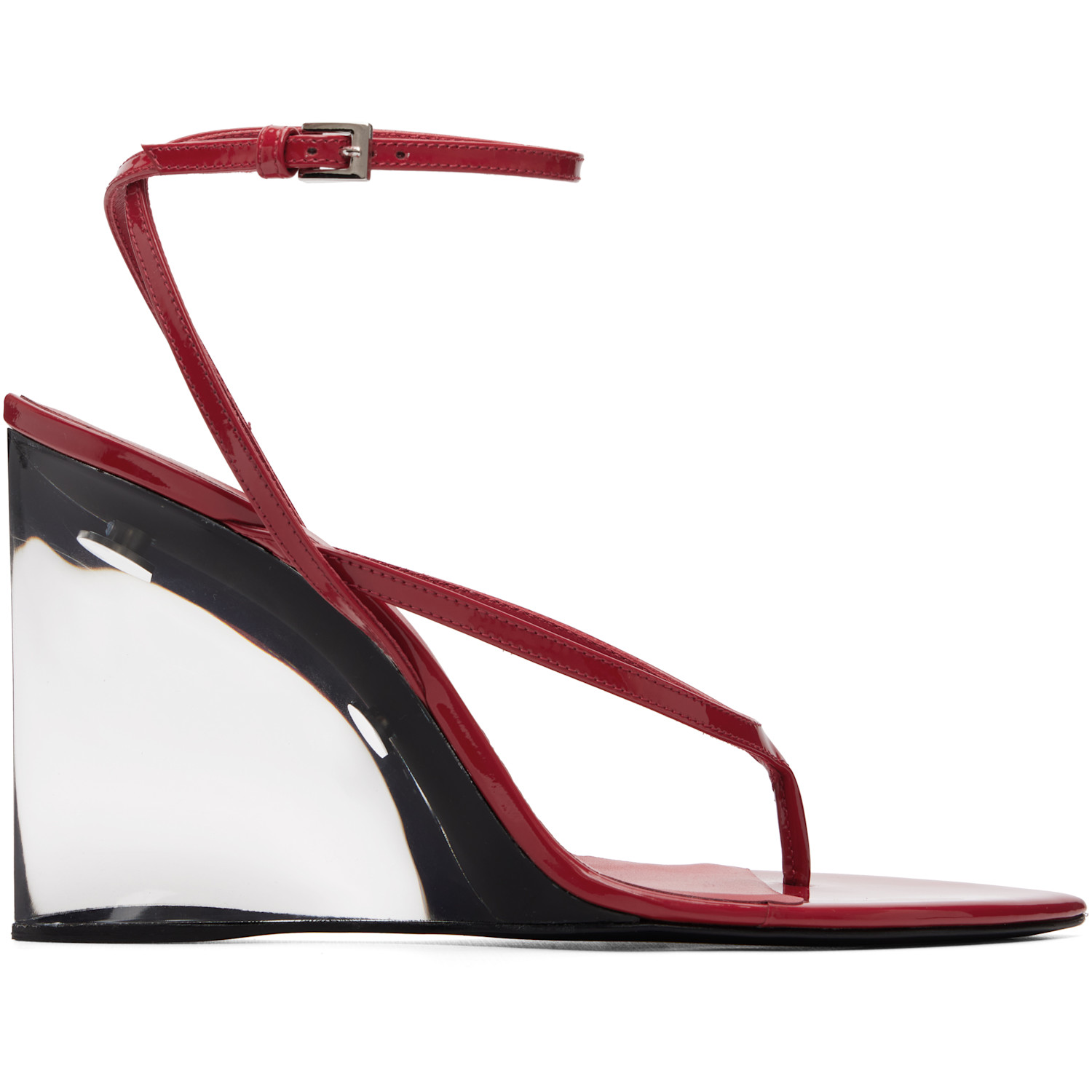 ALAÏA Red Invisible Thong Heeled Sandals