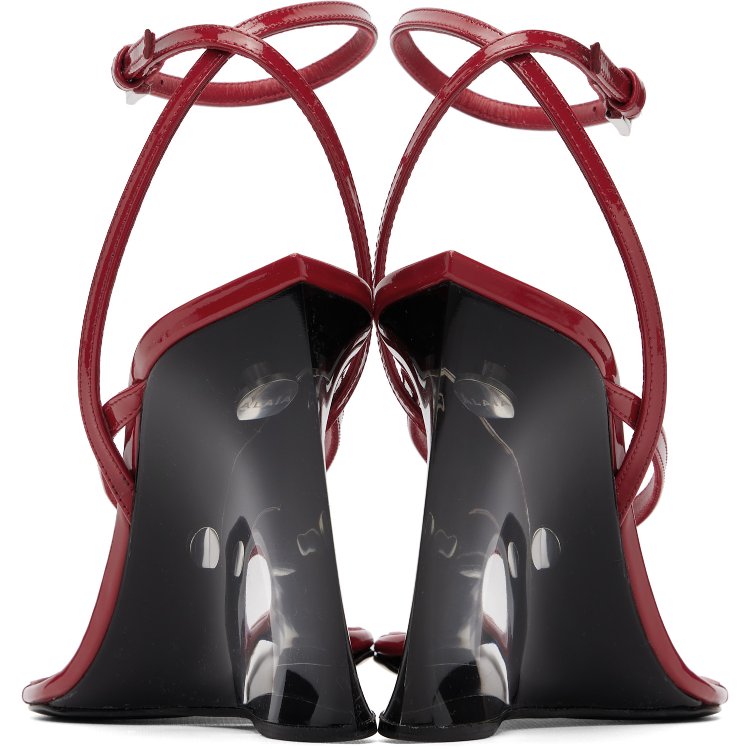  Alaïa Red Invisible Thong Heeled Sandals 