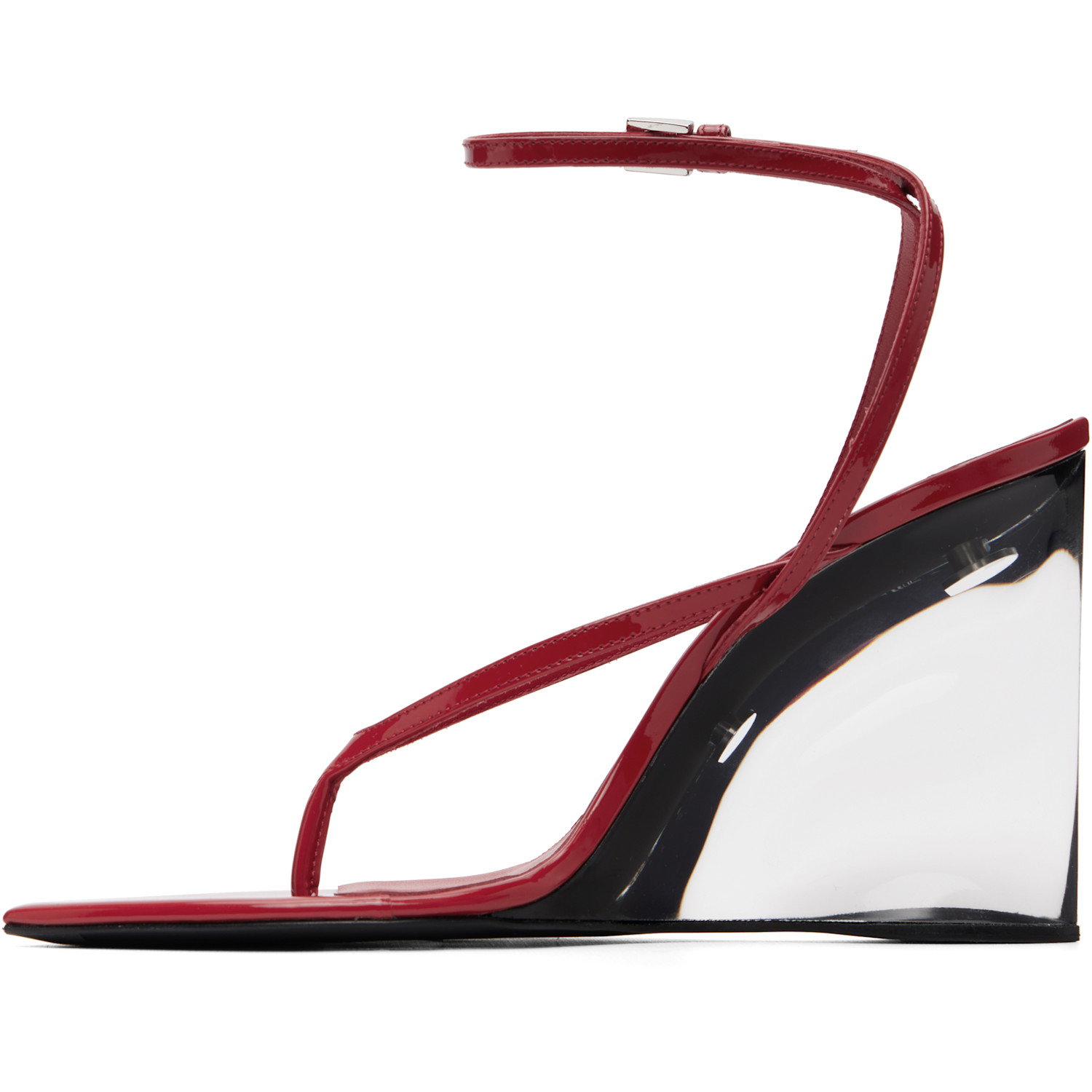  Alaïa Red Invisible Thong Heeled Sandals 