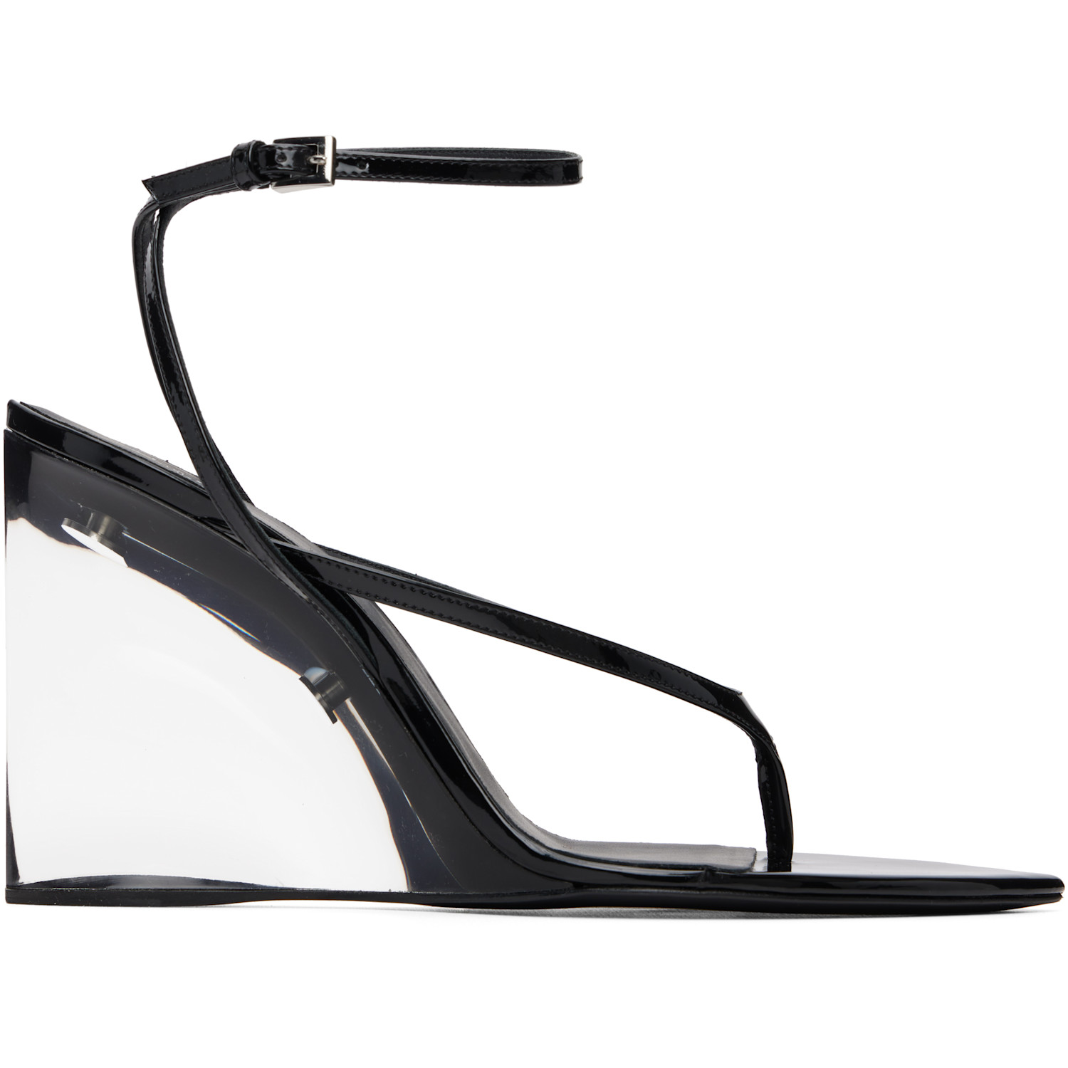 ALAÏA Black Invisible Thong Heeled Sandals