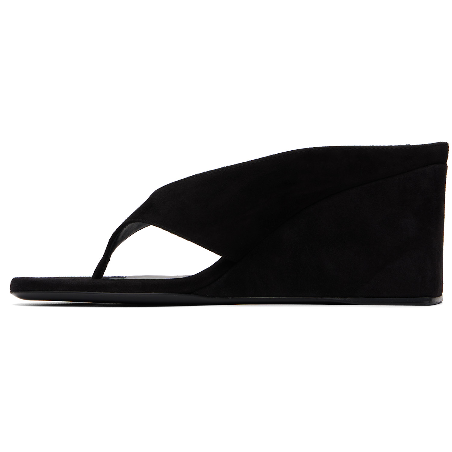  Alaïa Black Cube Thong Mule Sandals 