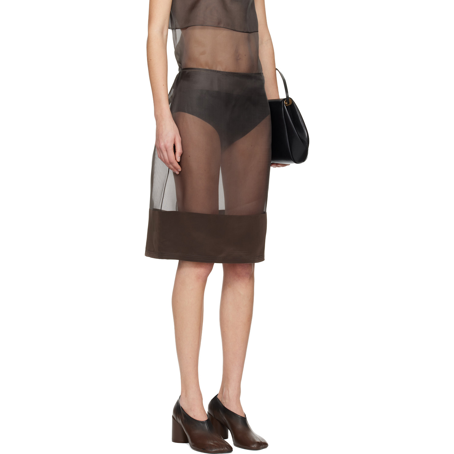  Calvin Klein Collection Brown Mabel Midi Skirt 