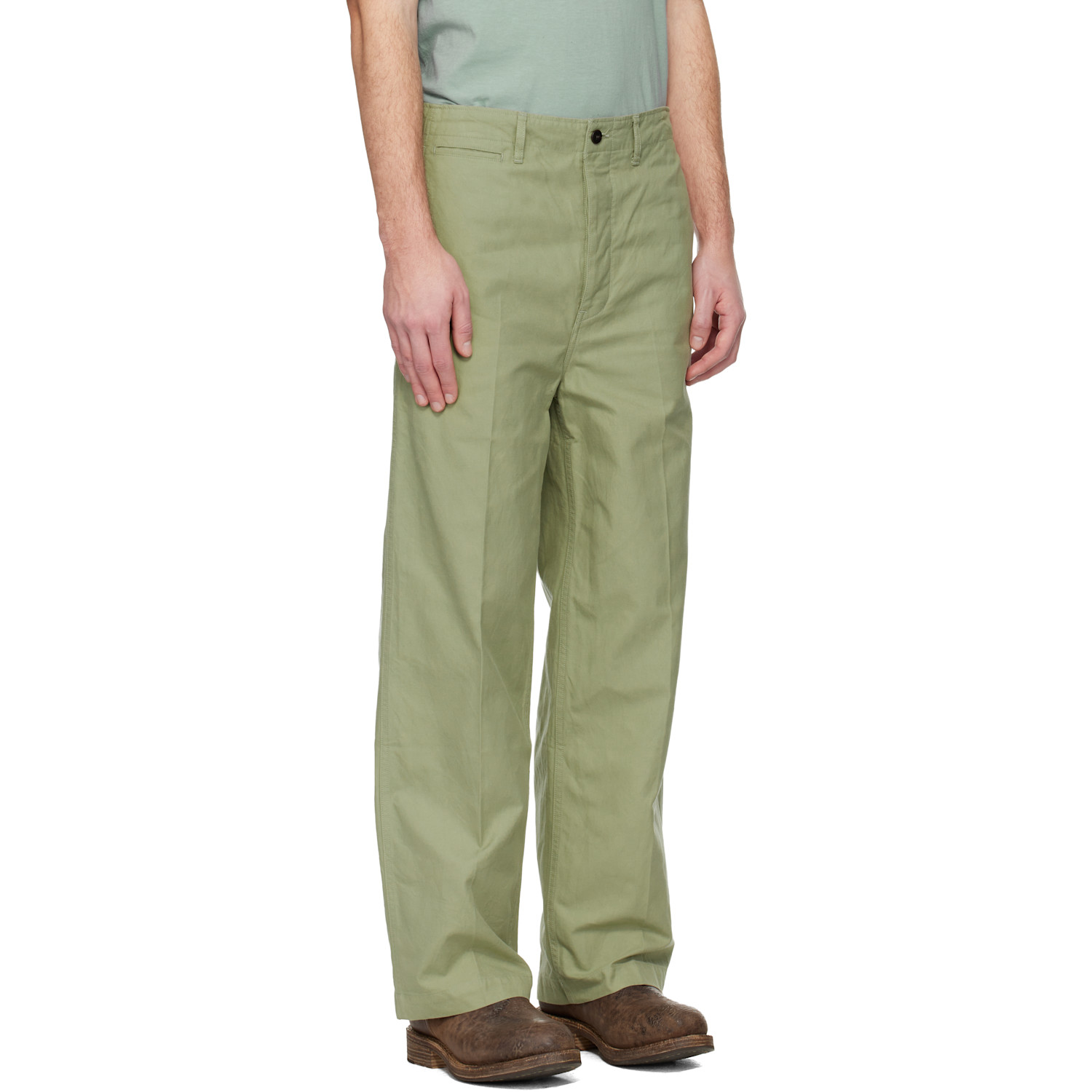  Visvim Green Ex Wide Chino Trousers 