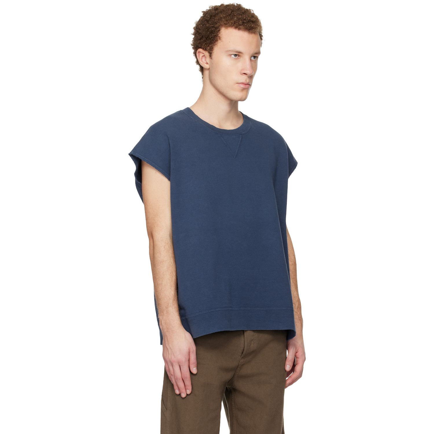 Visvim Blue Mondo S/l Dmgd Sweatshirt 