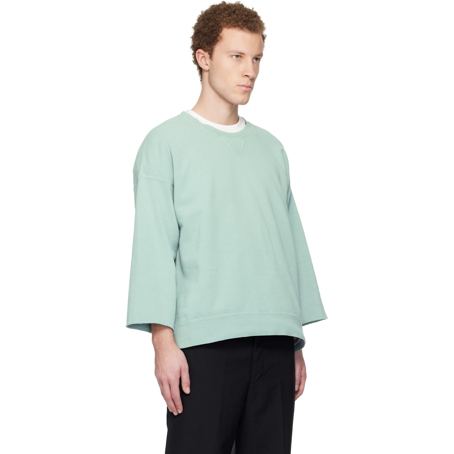  Visvim Blue Jumbo Sb 3/4 Dmgd Sweatshirt 