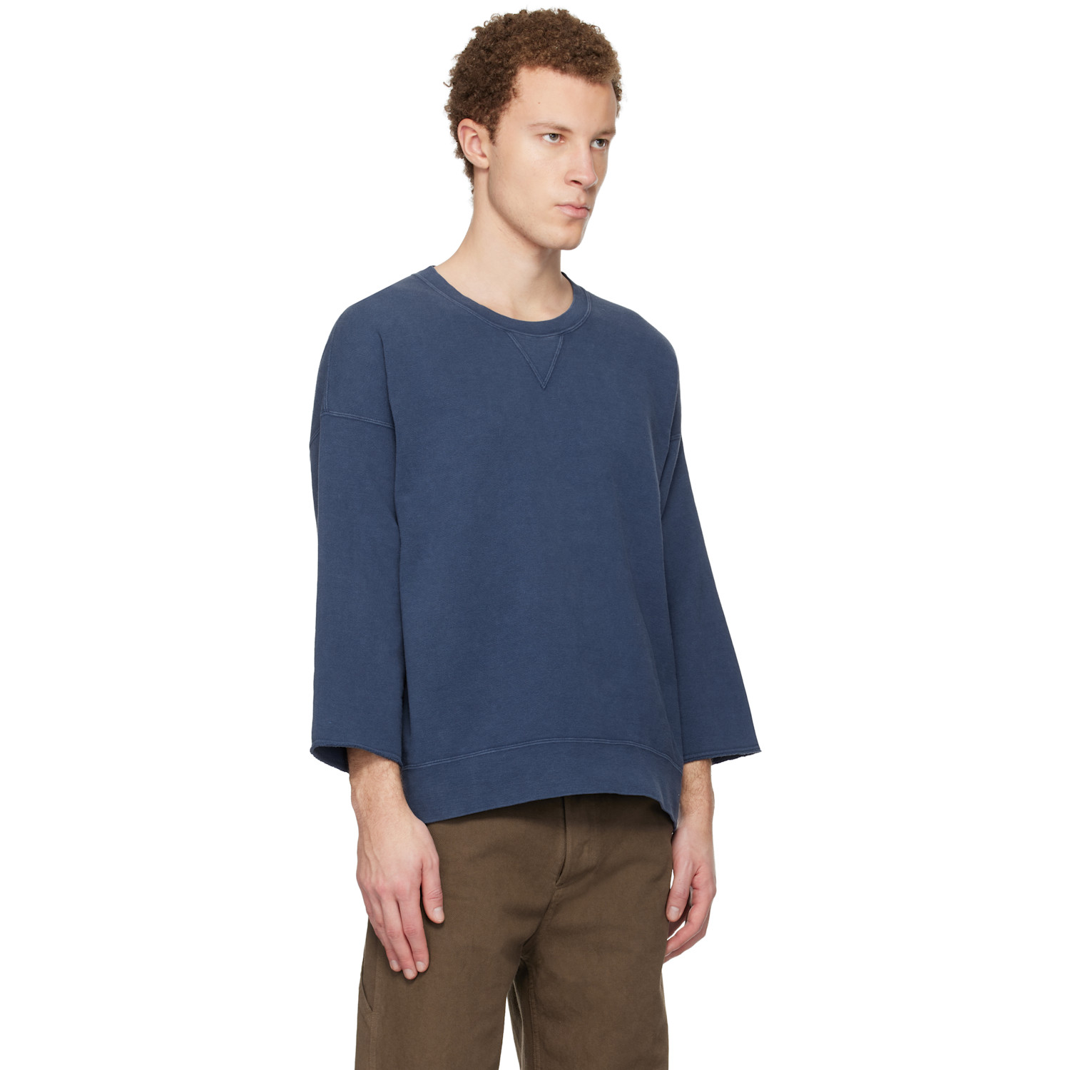  Visvim Blue Jumbo Sb 3/4 Dmgd Sweatshirt 