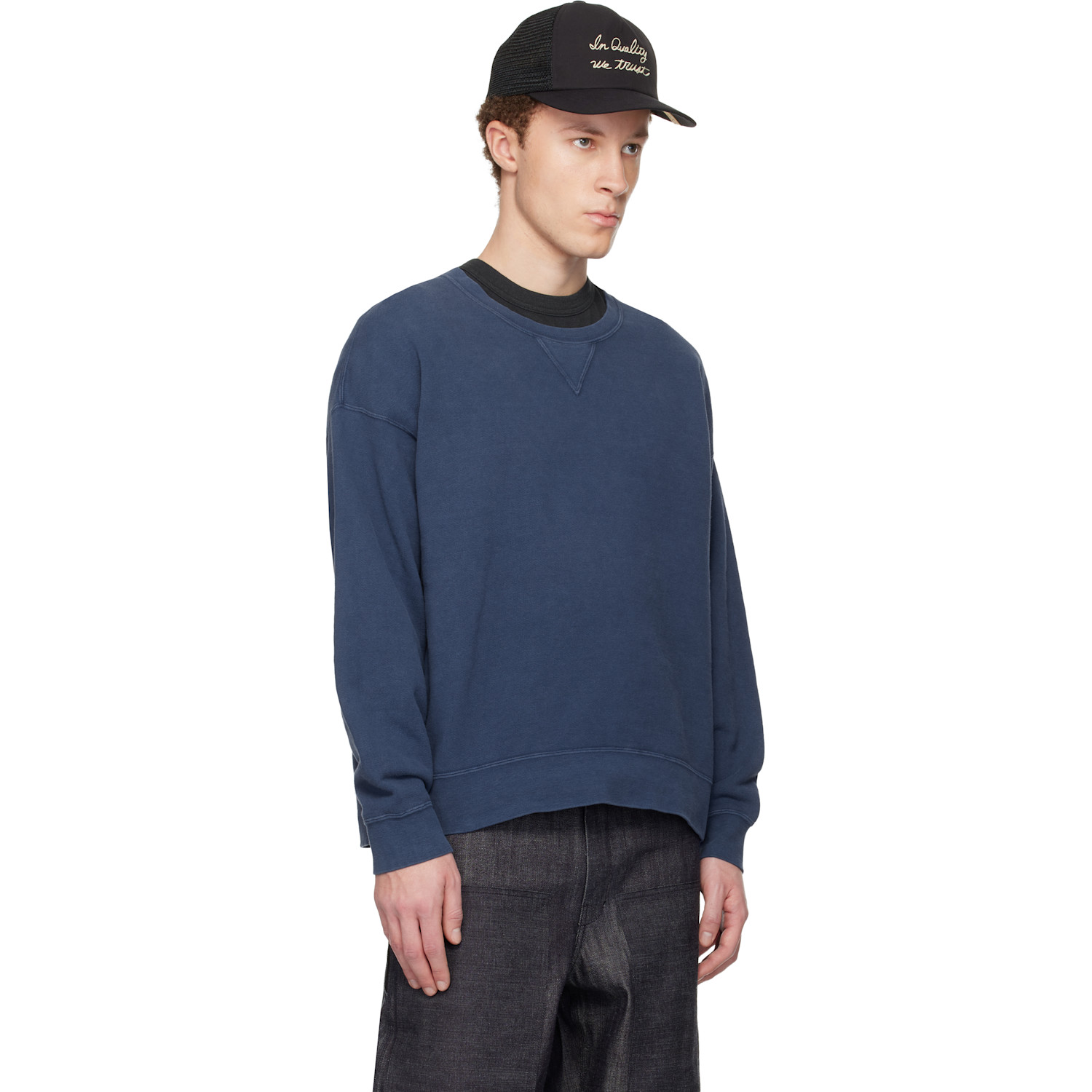  Visvim Blue Jumbo Sb L/s Dmgd Sweatshirt 