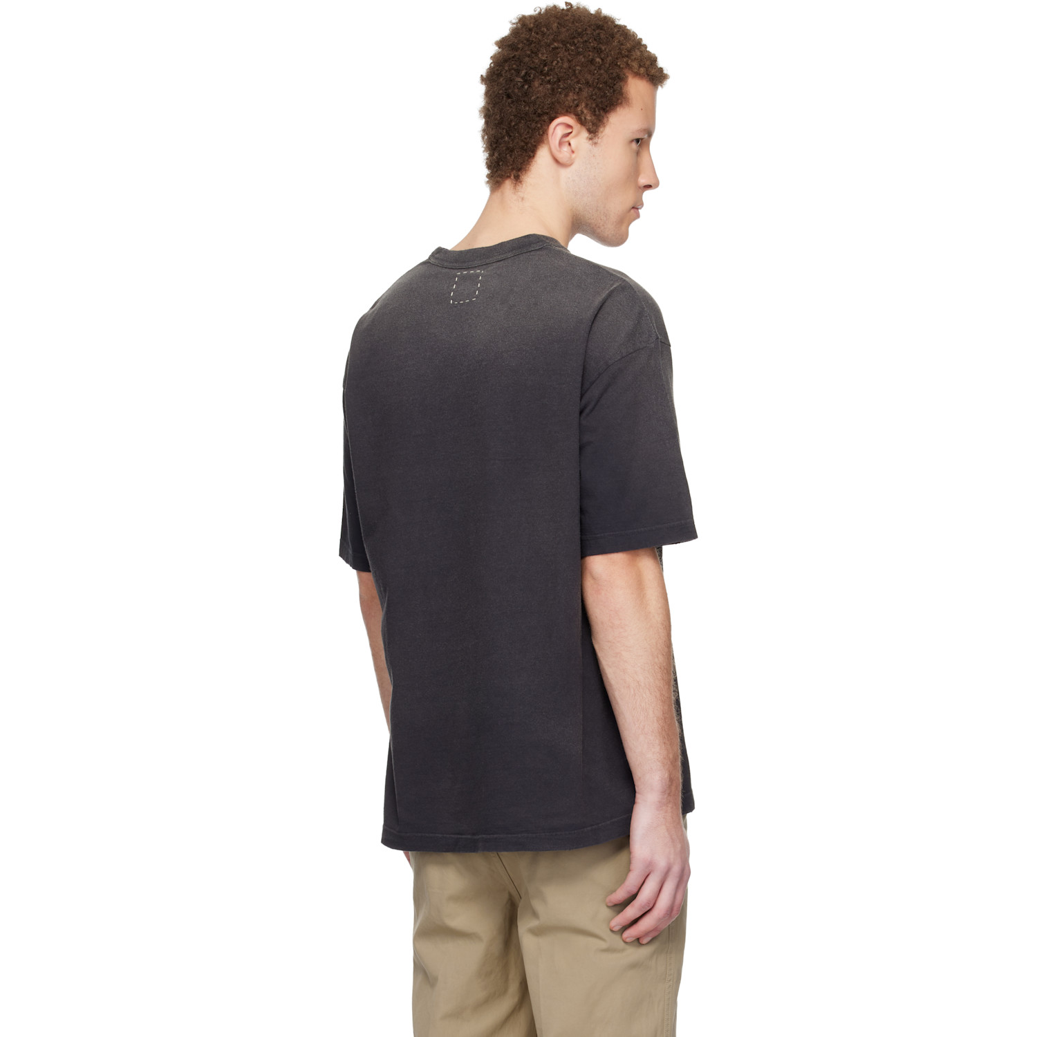  Visvim Black Jumbo S/s 'v' Crash T-shirt 