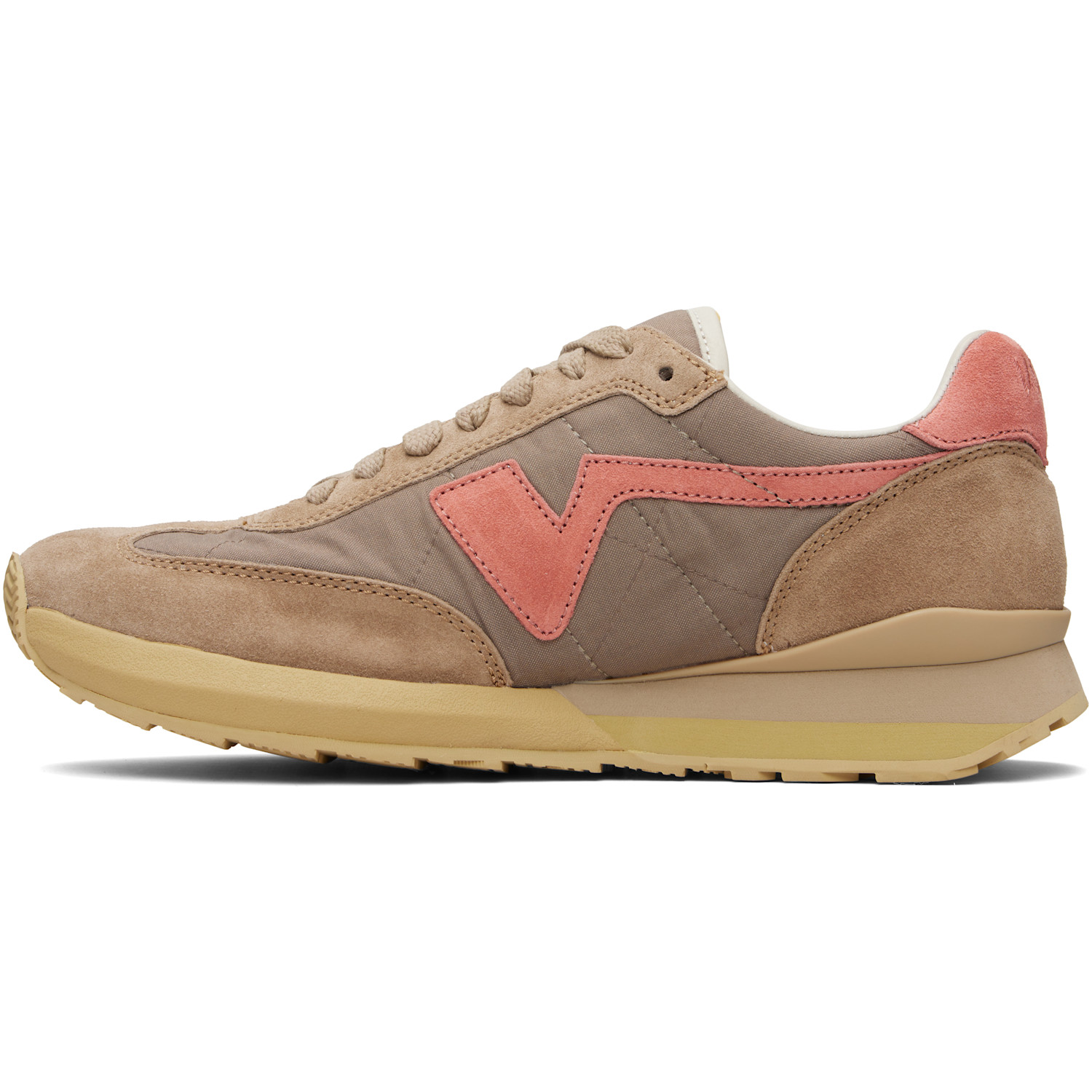  Visvim Taupe & Pink Fkt Runner Sneakers 