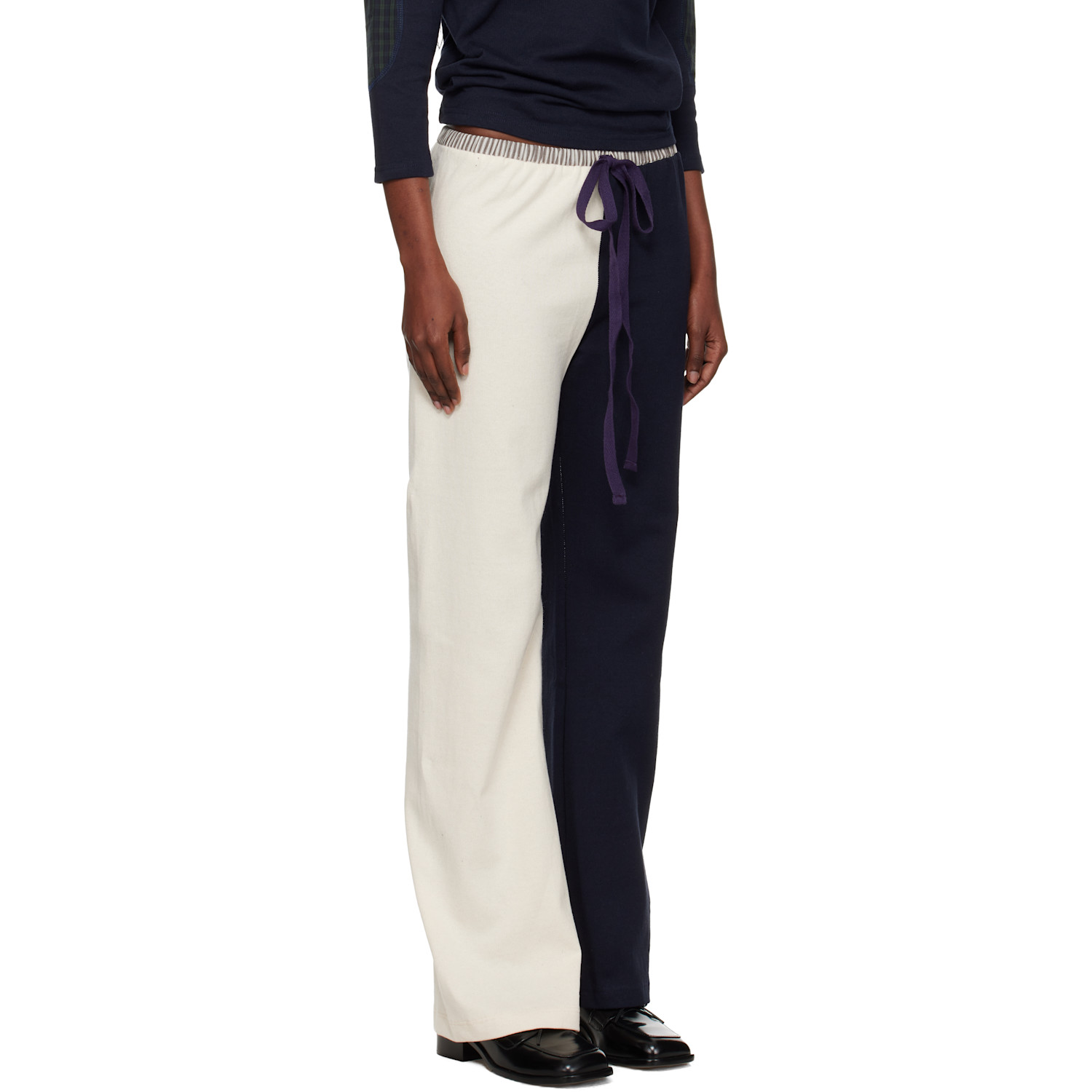  Sc103 Navy & White Viola Lounge Pants 