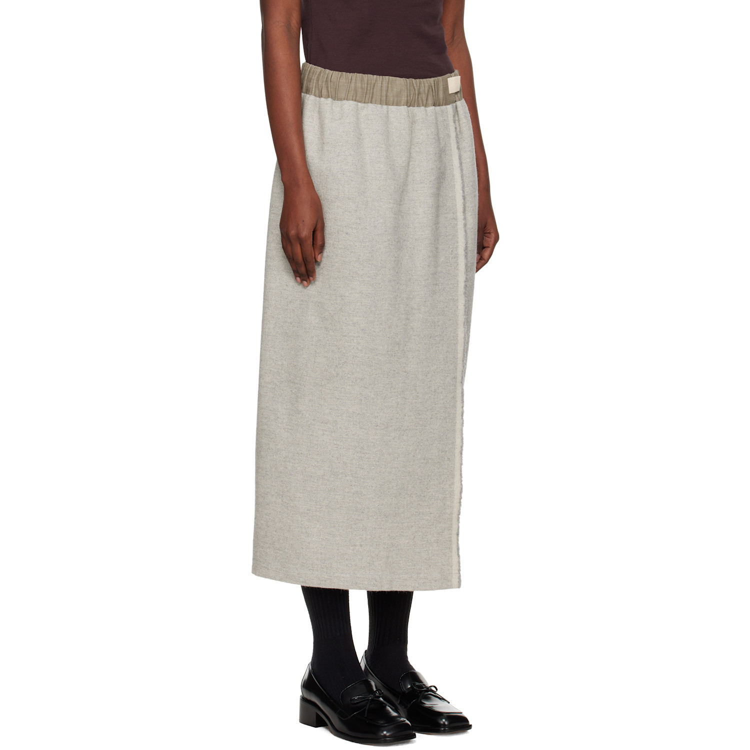  Sc103 Gray Lucid Midi Skirt 