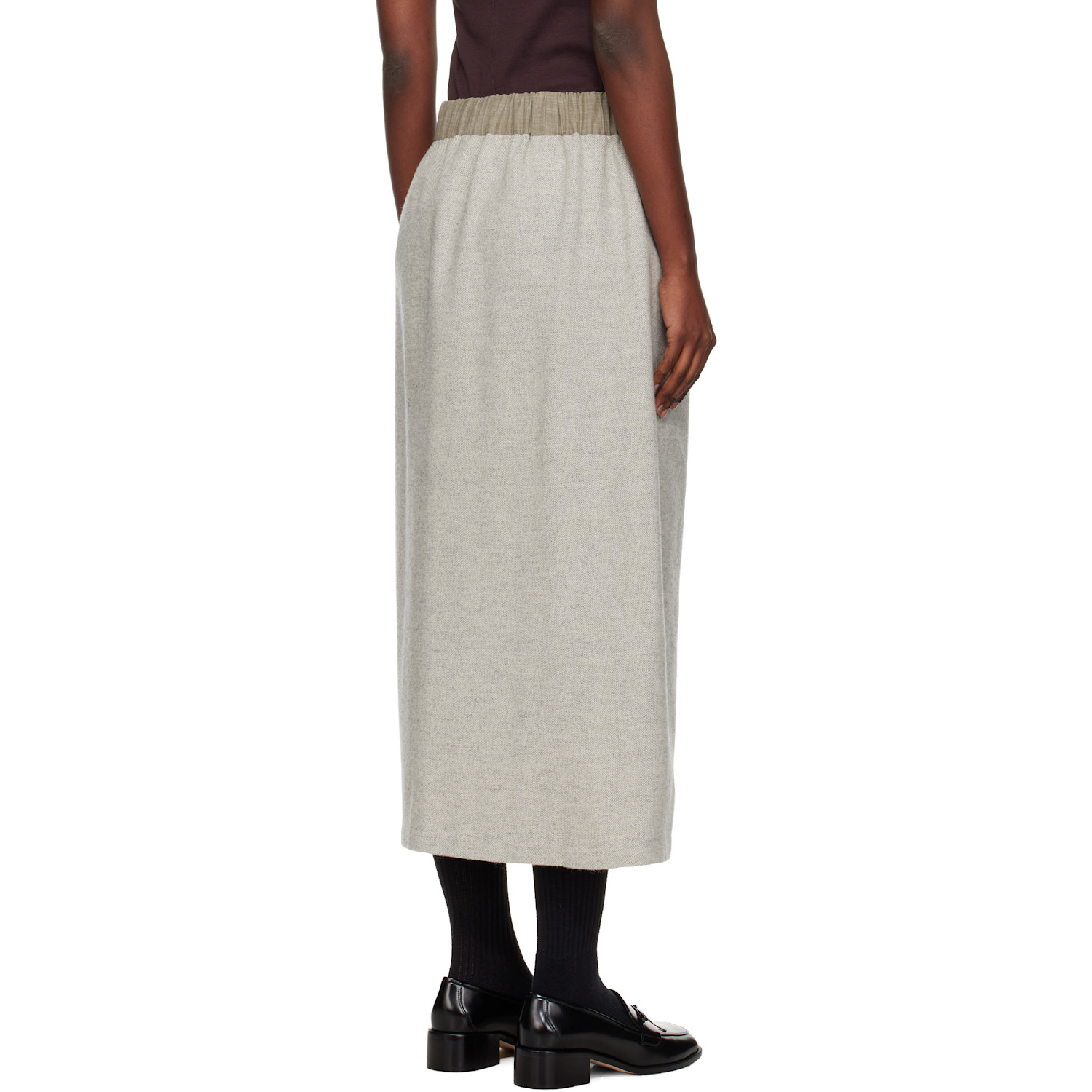  Sc103 Gray Lucid Midi Skirt 