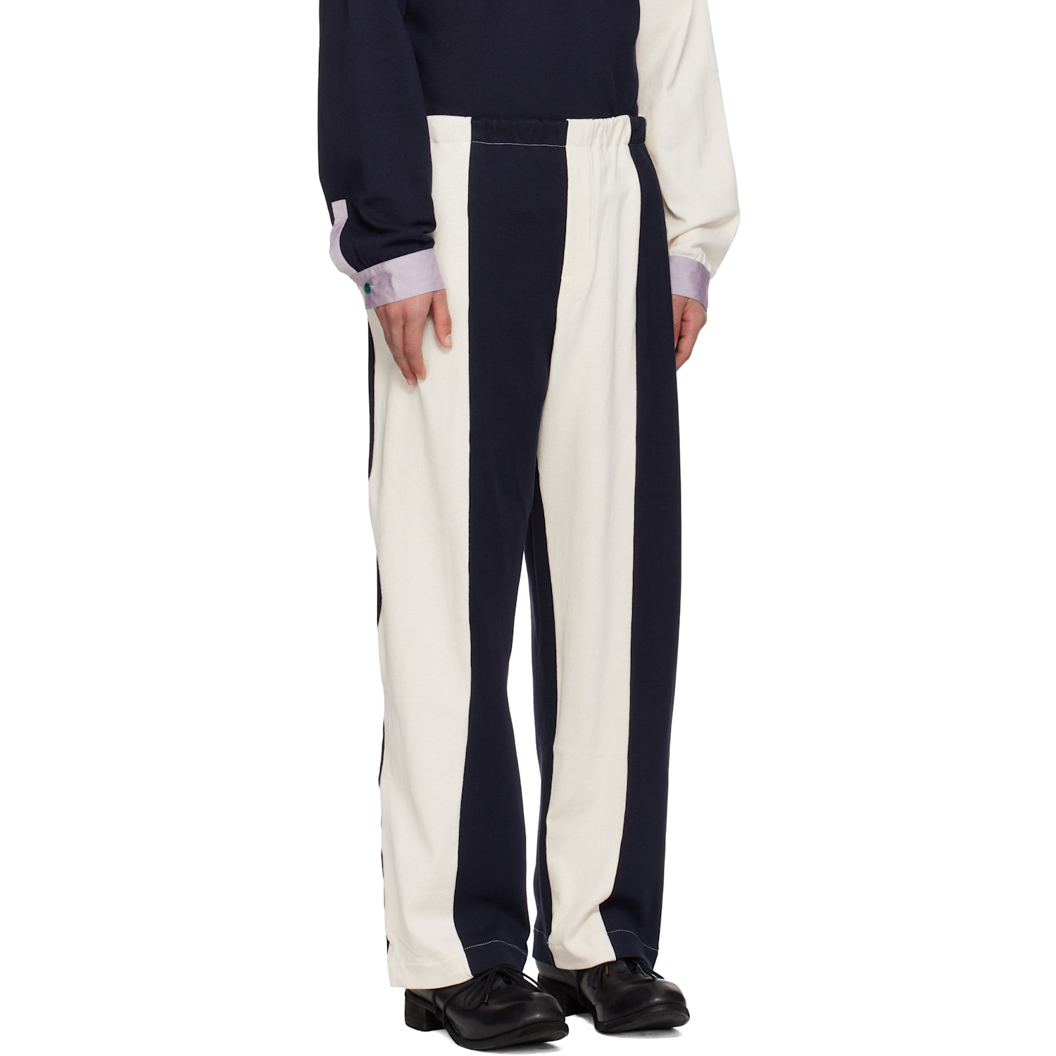  Sc103 Off-white & Navy Leap Sweatpants 
