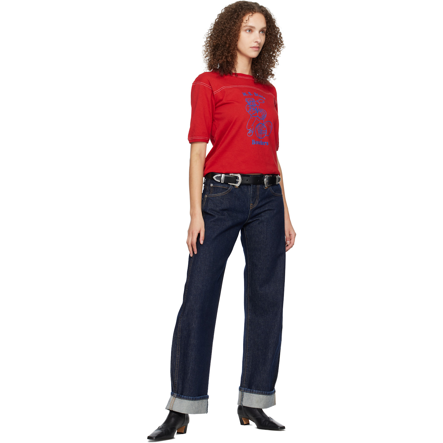  Toga Pulla Black Double Buckle Wide Belt 