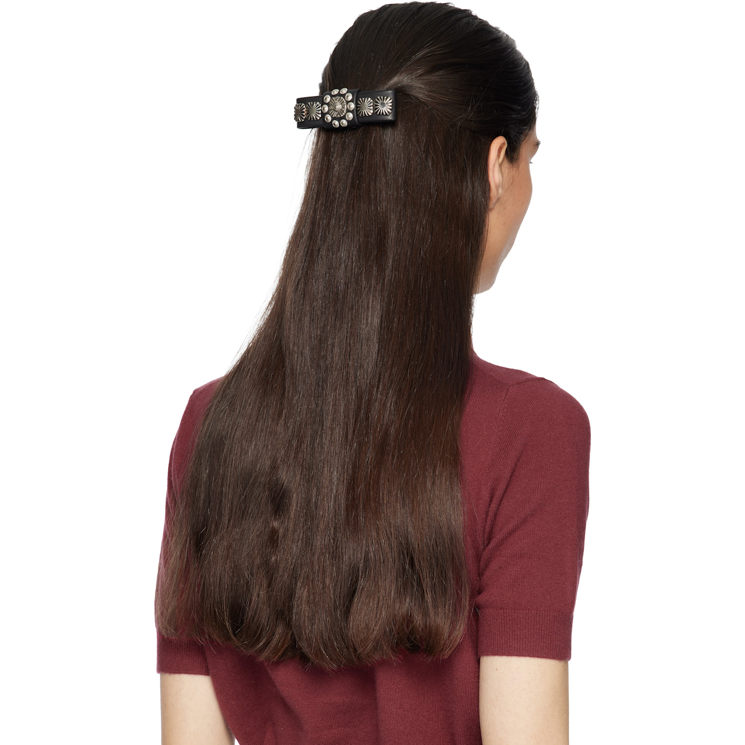  Toga Pulla Black Leather Hair Clip 