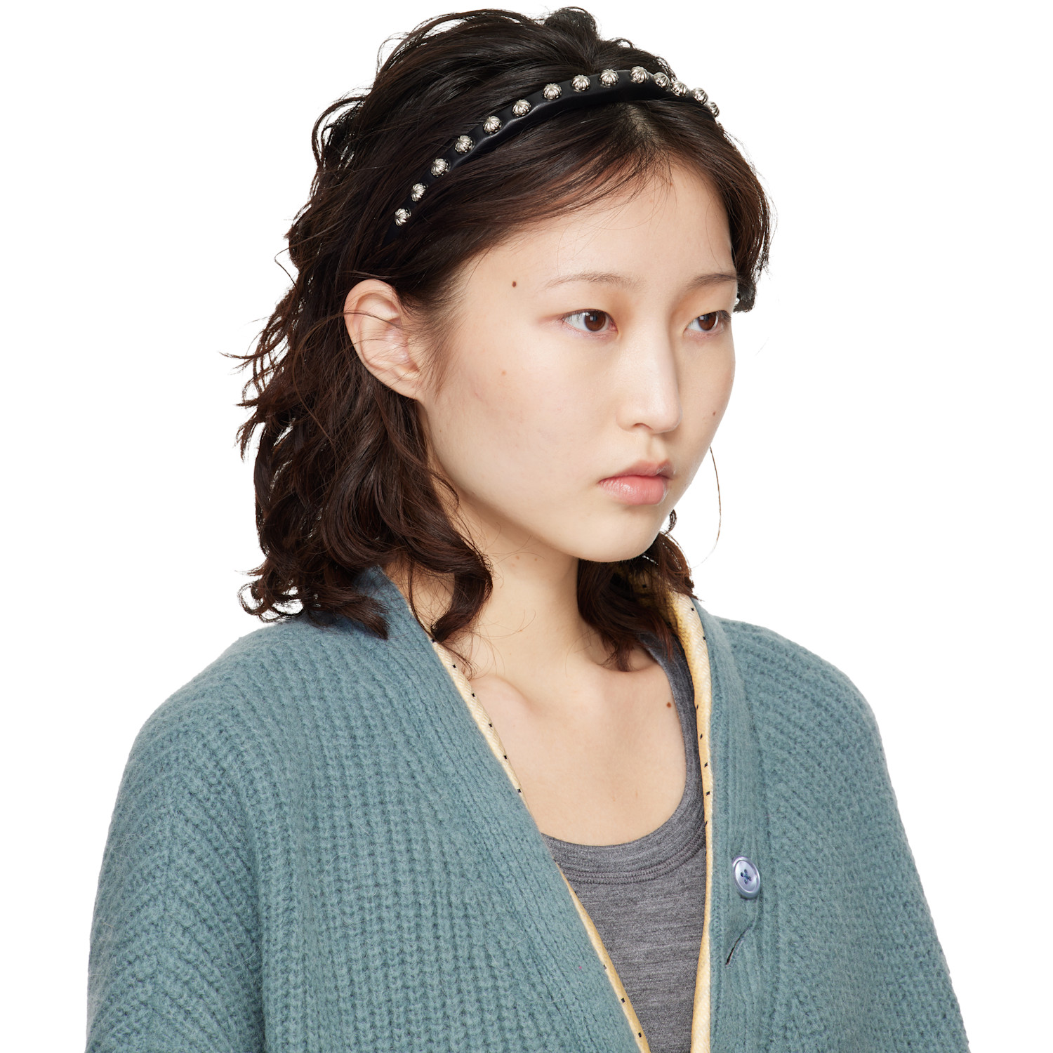  Toga Pulla Black Leather Headband 