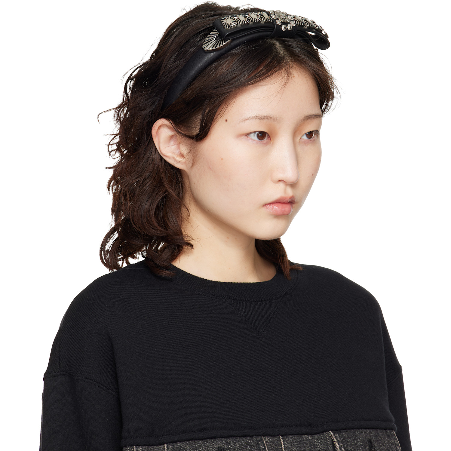  Toga Pulla Black Metal Ribbon Headband 