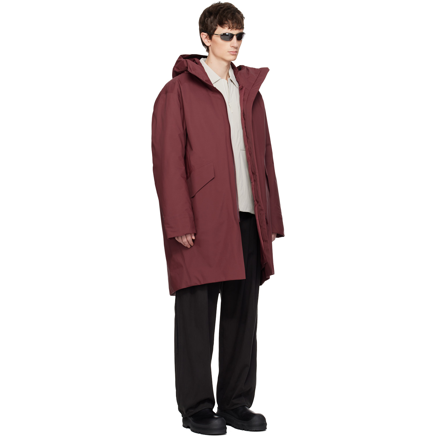  Veilance Burgundy Monitor Down Coat 