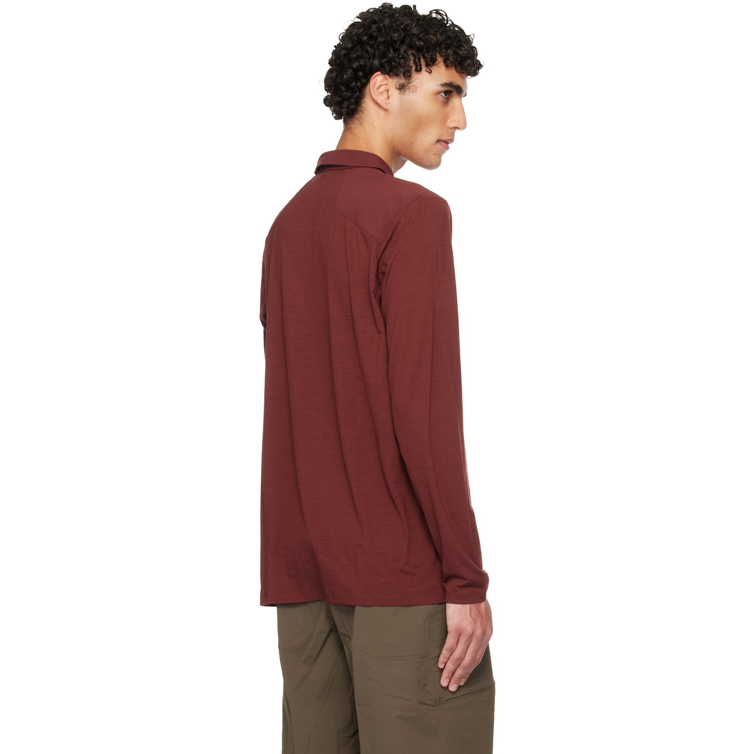  Veilance Burgundy Frame Ls Polo 