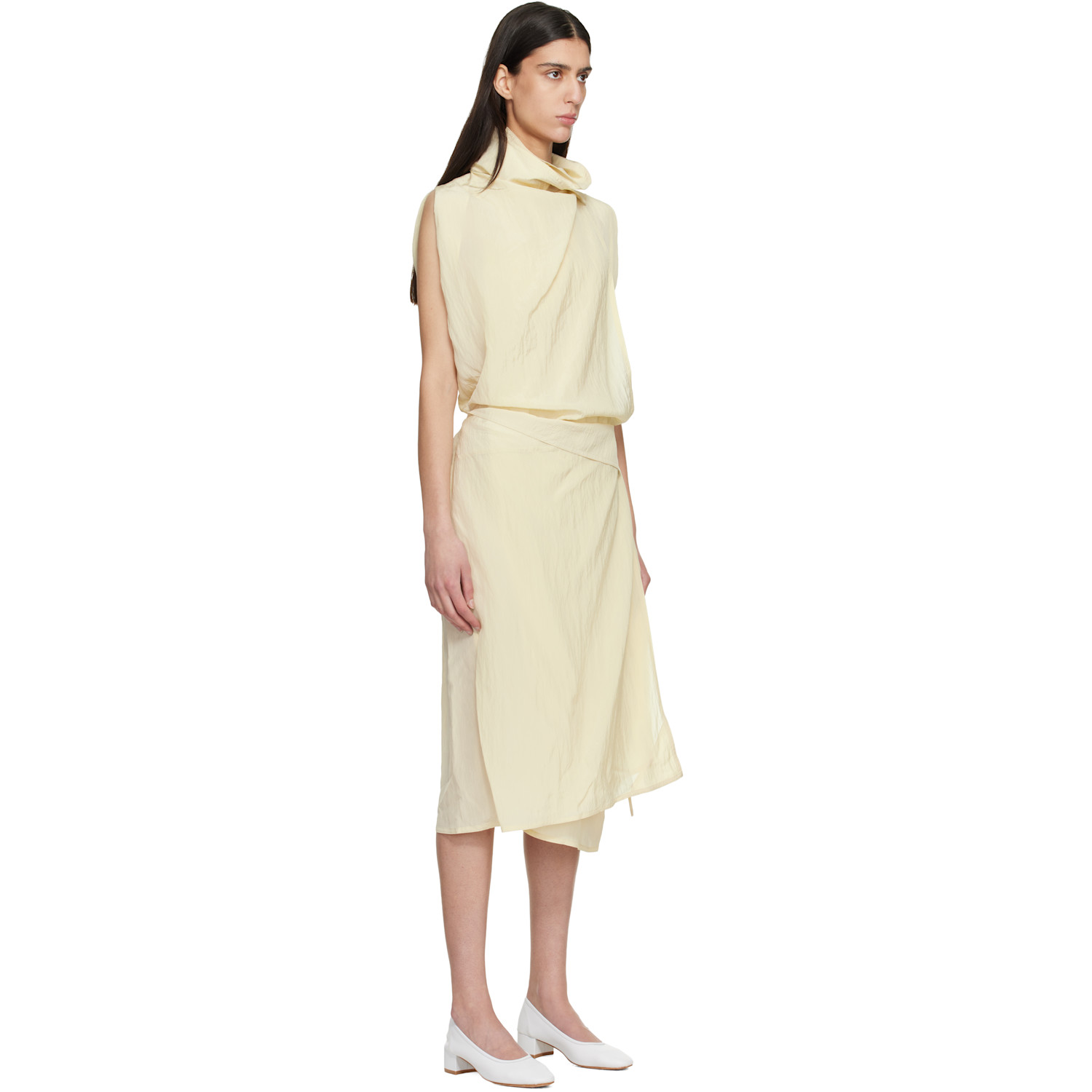  Le17septembre Off-white Celia Wrap Midi Dress 