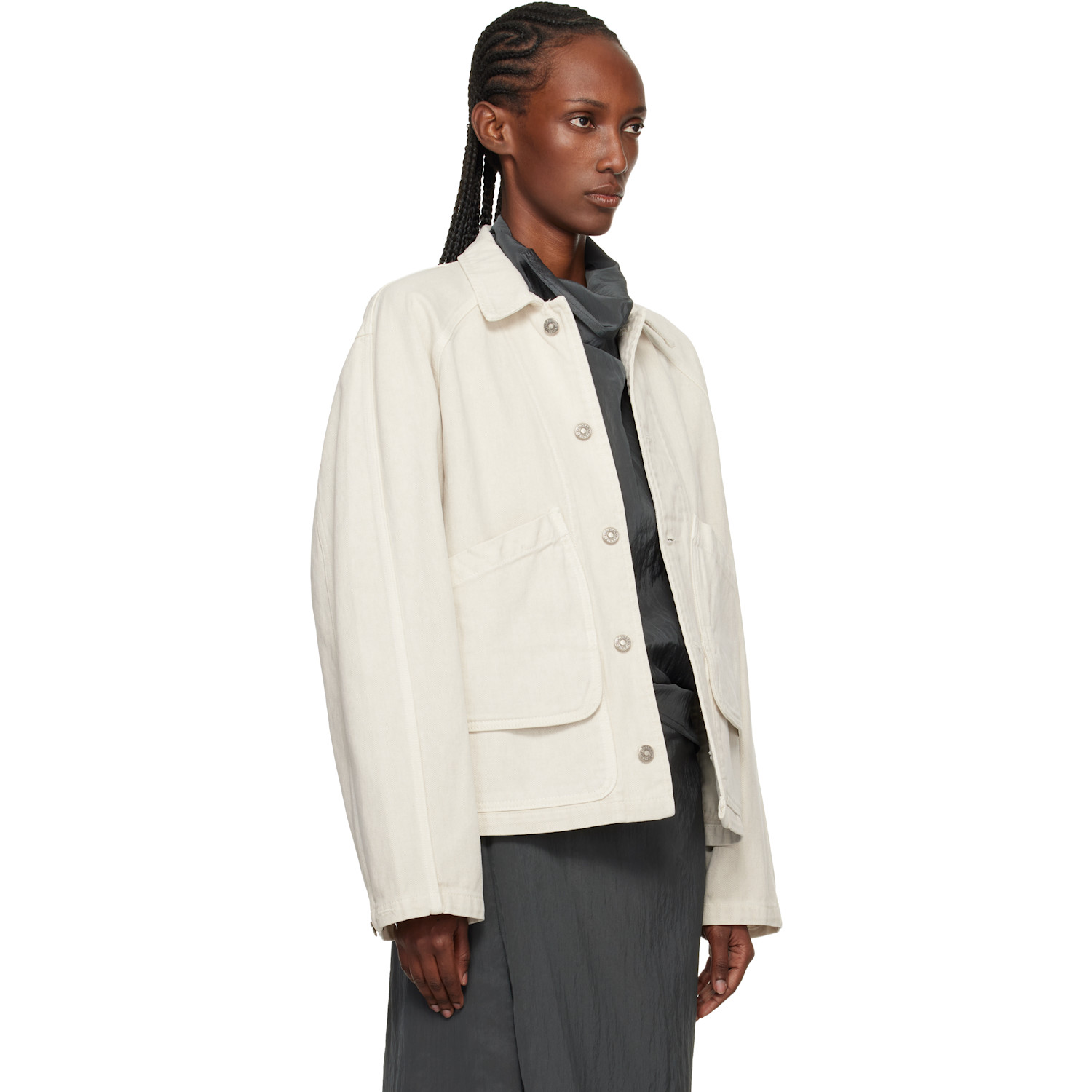  Le17septembre Off-white Garment-dyed Denim Hunting Jacket 