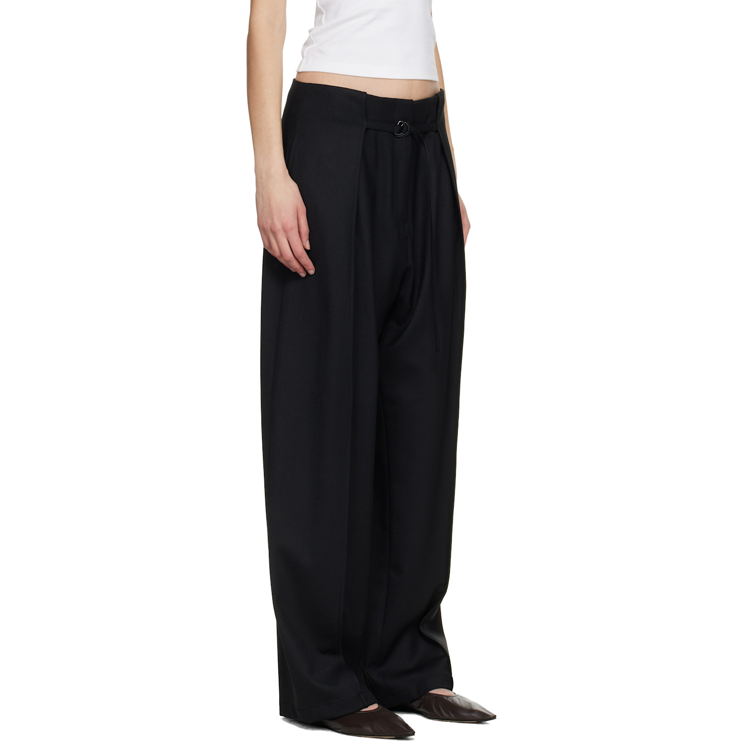  Le17septembre Black Tuck Tailored Trousers 
