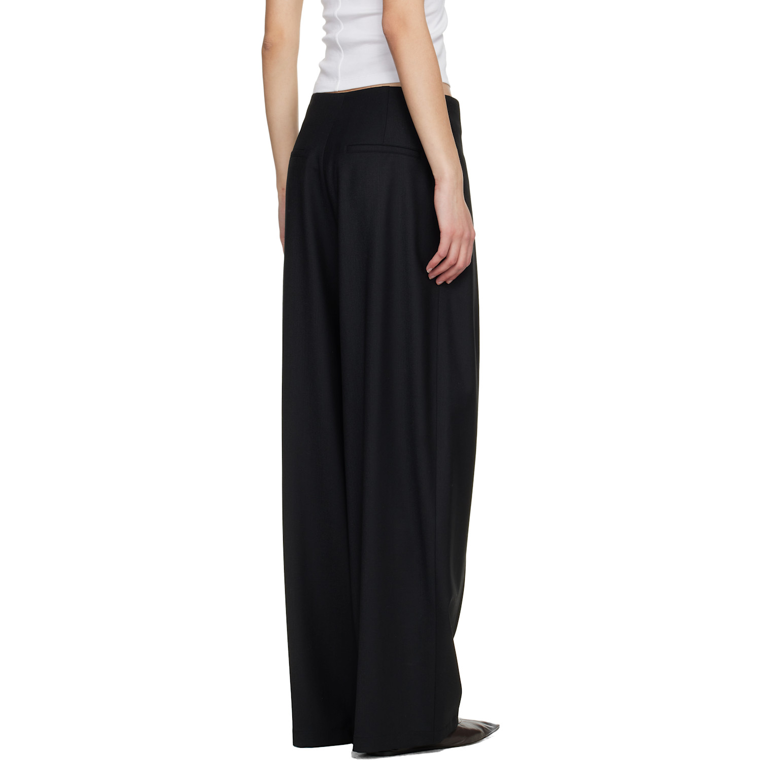  Le17septembre Black Tuck Tailored Trousers 