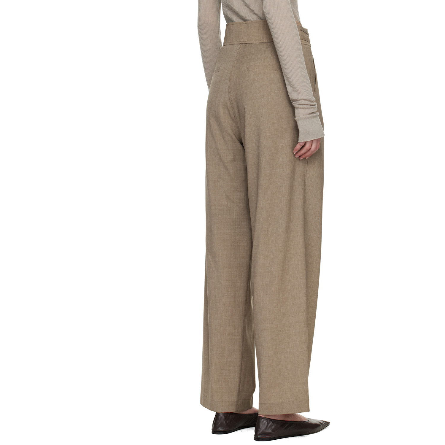  Le17septembre Brown Overwrap Wide Trousers 