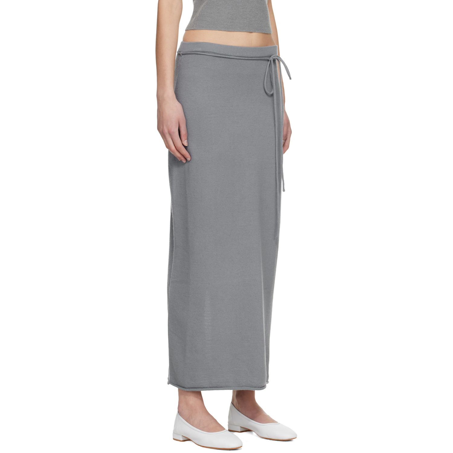  Le17septembre Blue Cashmere Blend Knit Maxi Skirt 