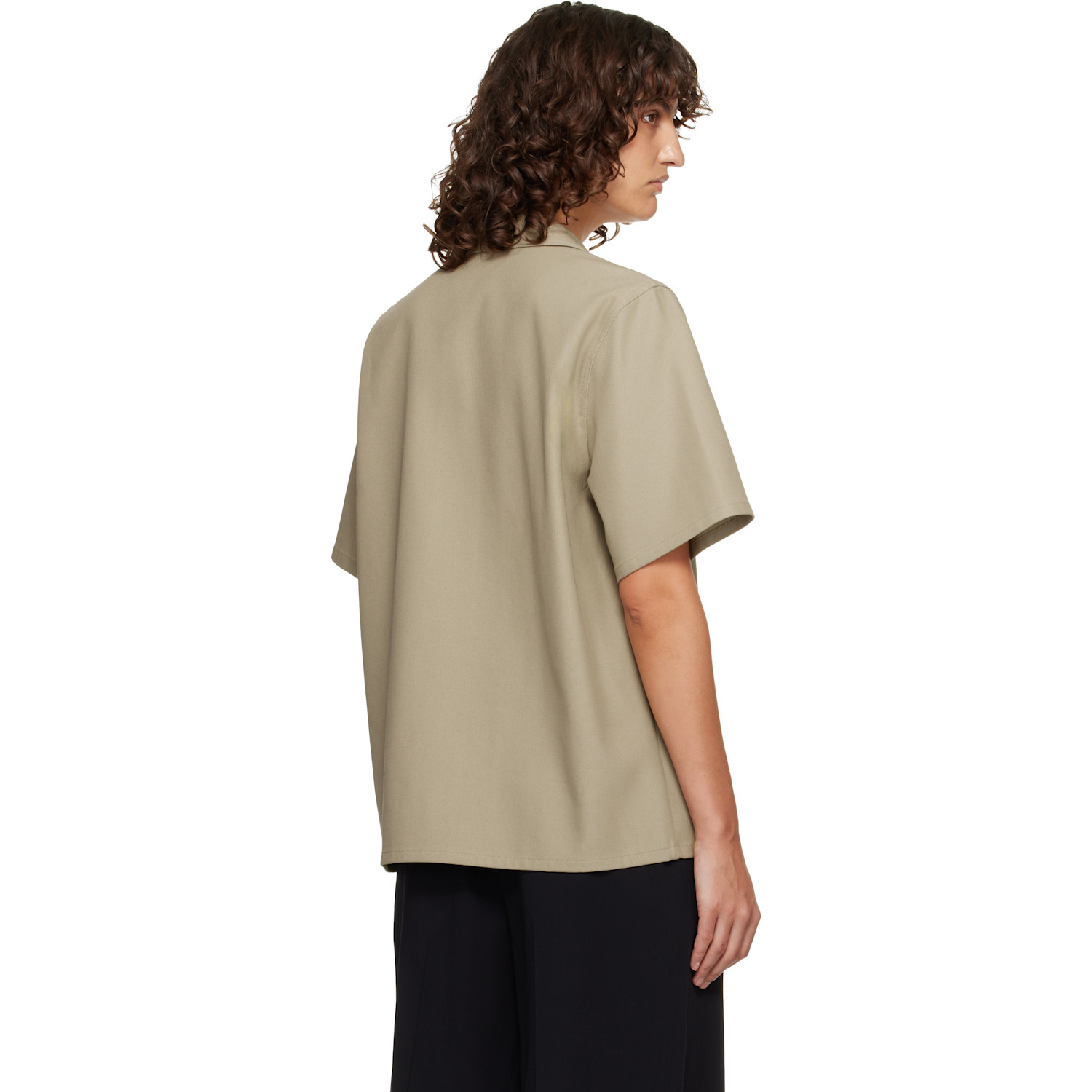  Le17septembre Beige Twill Short Sleeve Shirt 