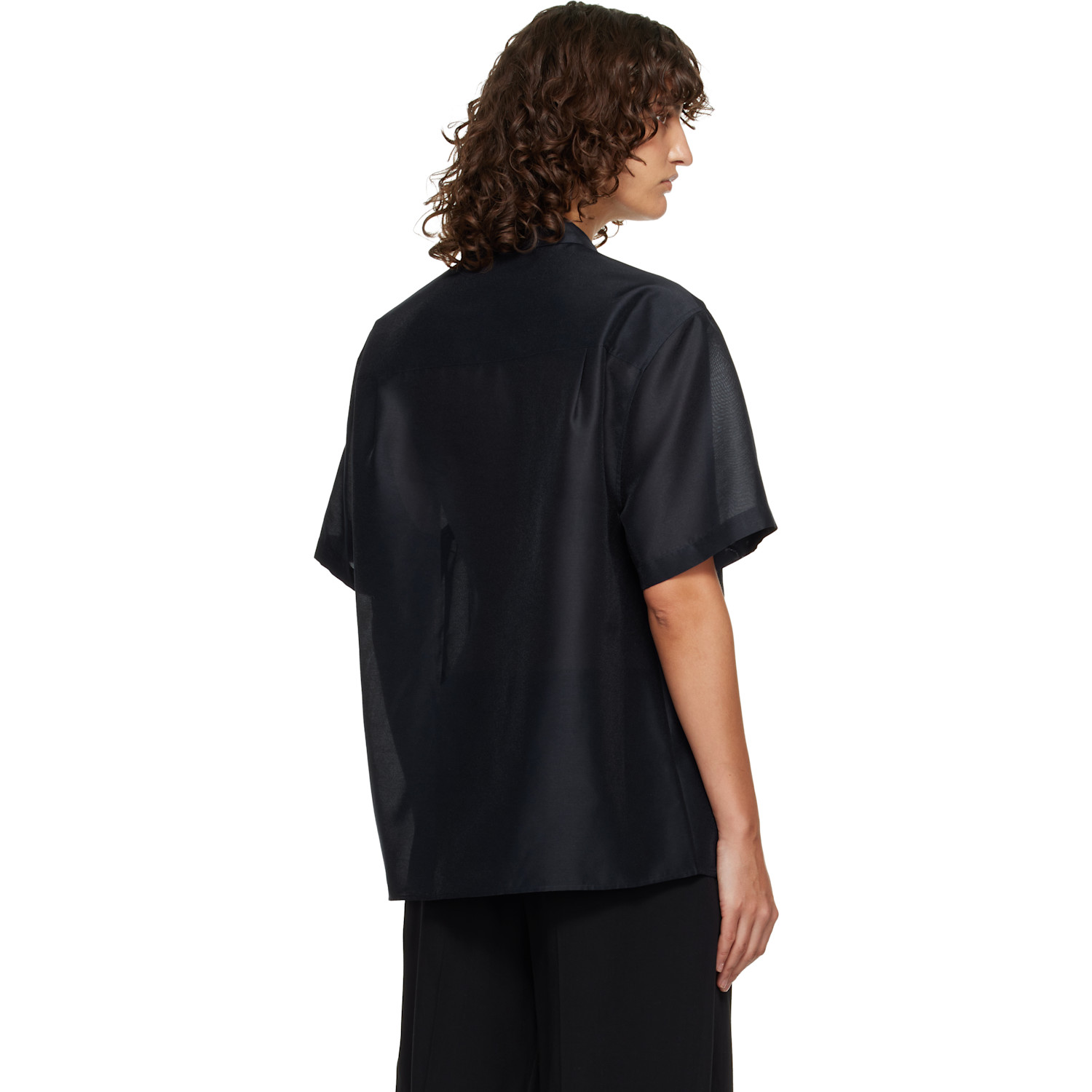  Le17septembre Navy Sheer Structured Shirt 