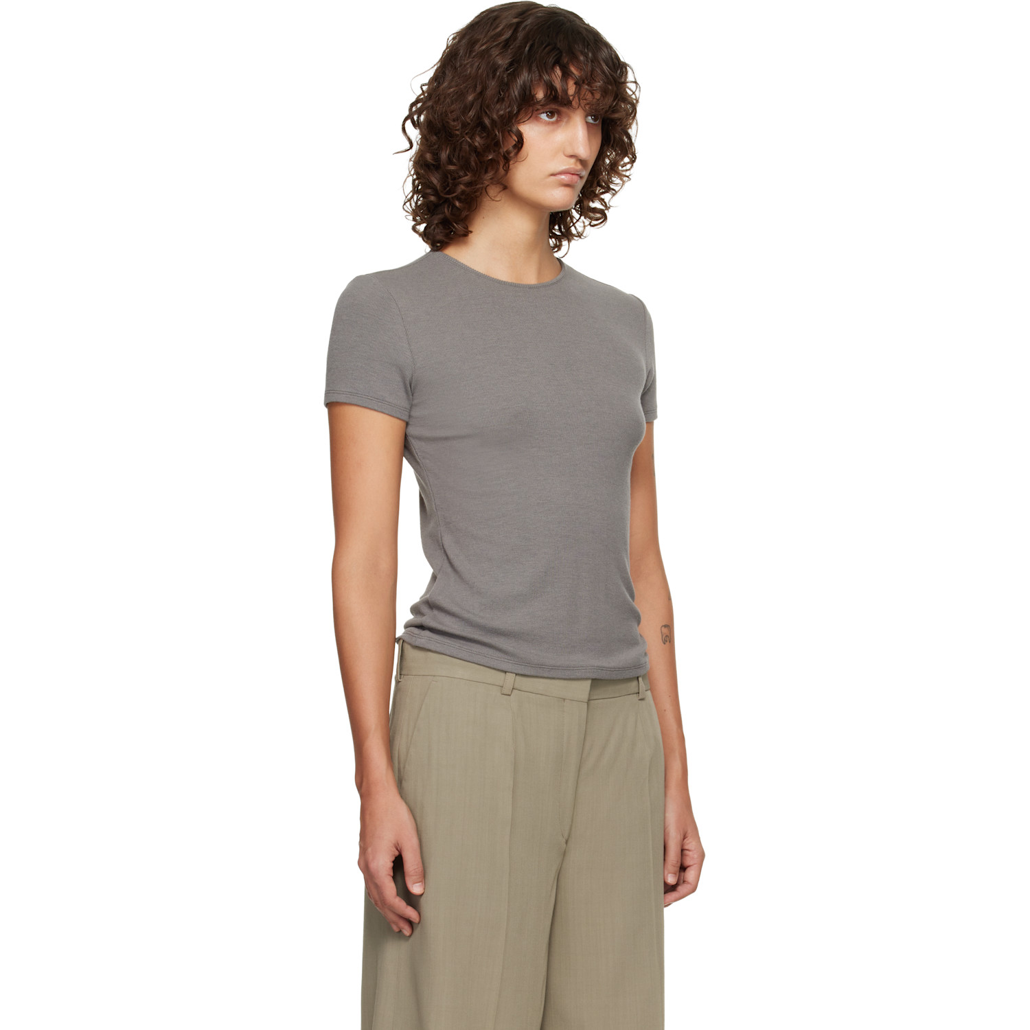  Le17septembre Gray Basic Wool T-shirt 