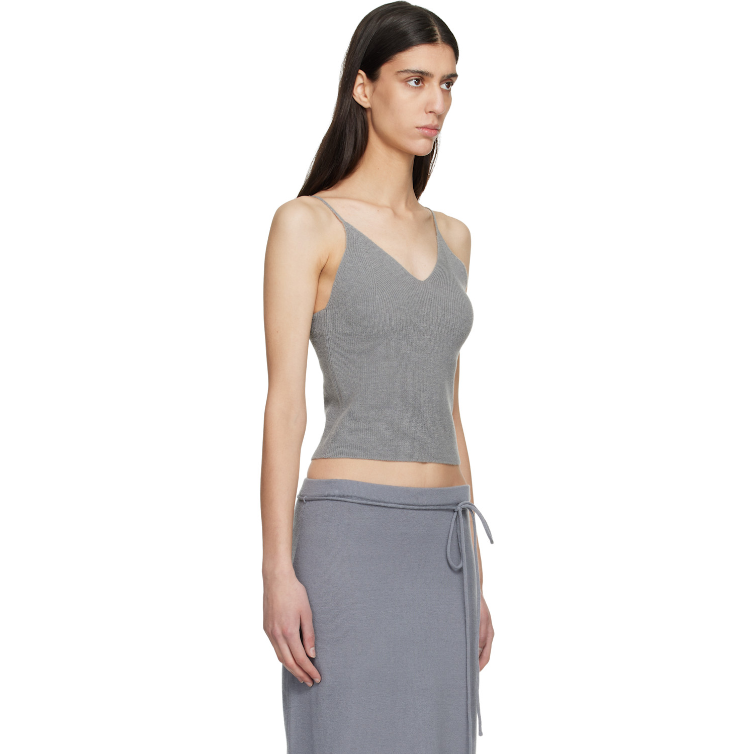  Le17septembre Gray Anne Sleeveless Knit Tank Top 