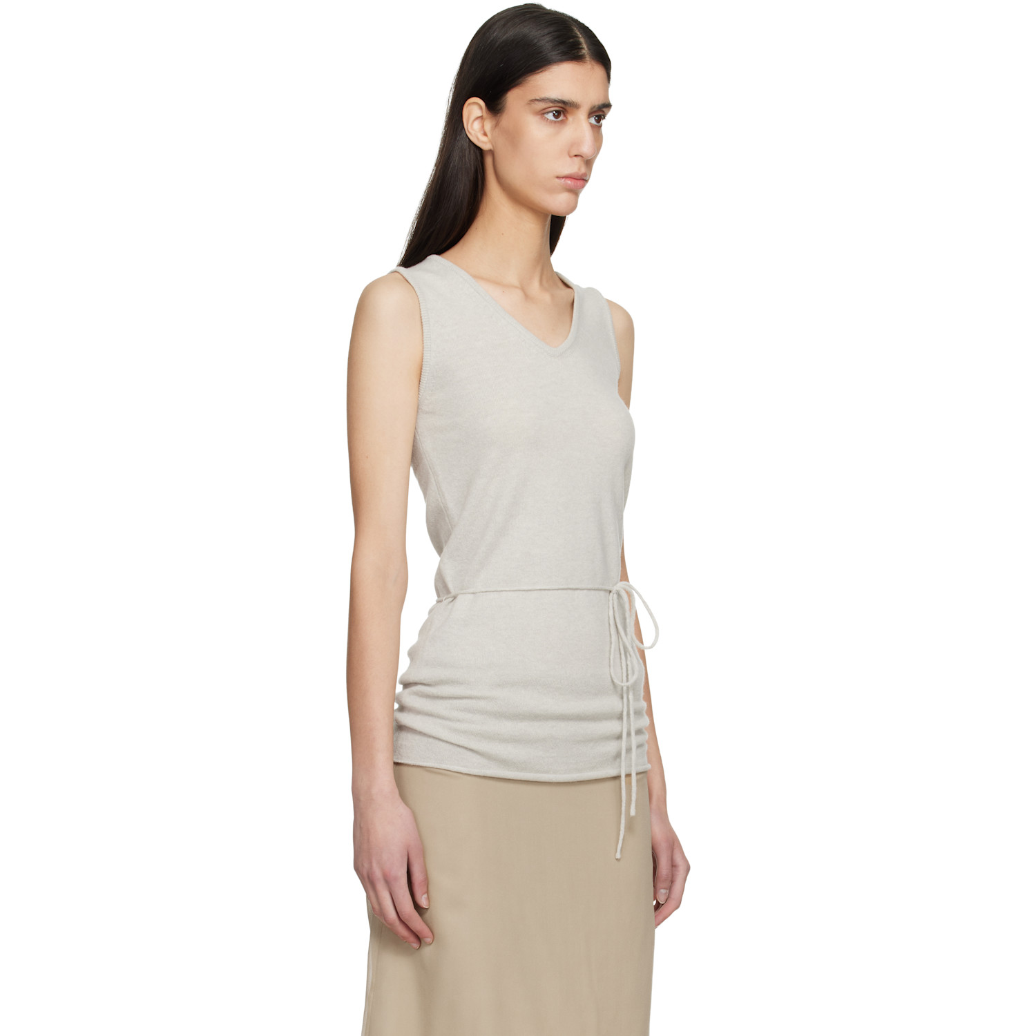 Le17septembre Gray Long Scoop Sleeveless Tank Top 