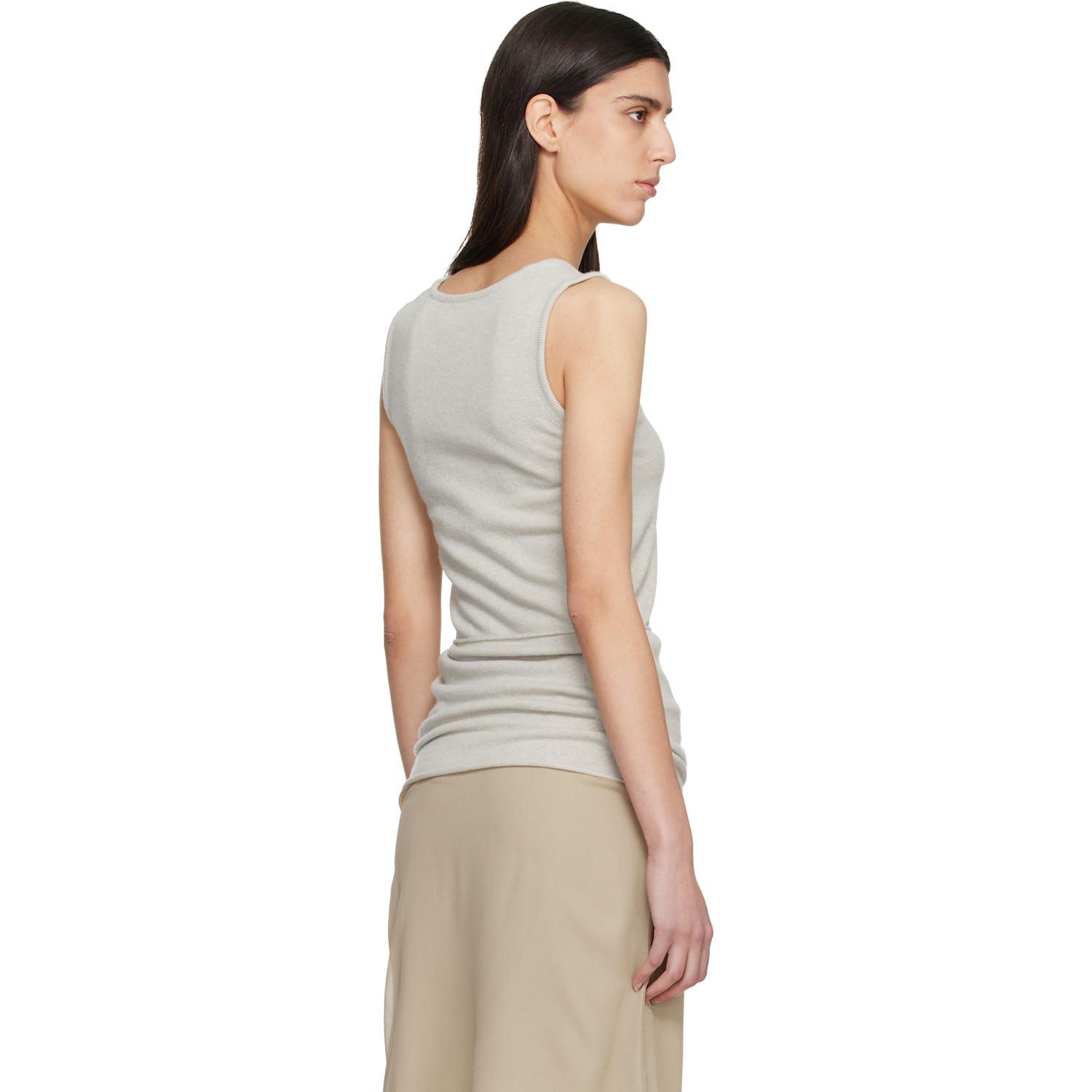  Le17septembre Gray Long Scoop Sleeveless Tank Top 
