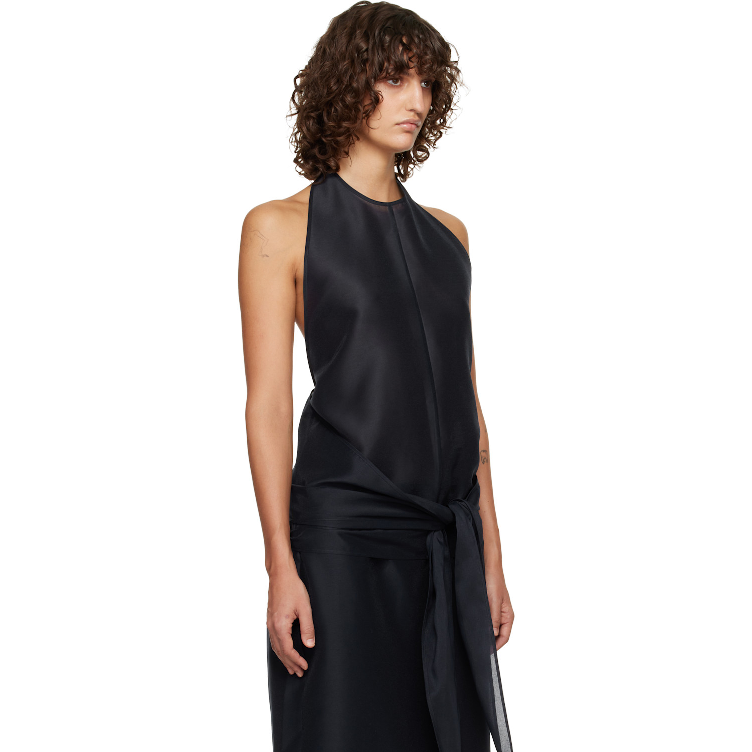  Le17septembre Navy Fluid Halterneck Top 
