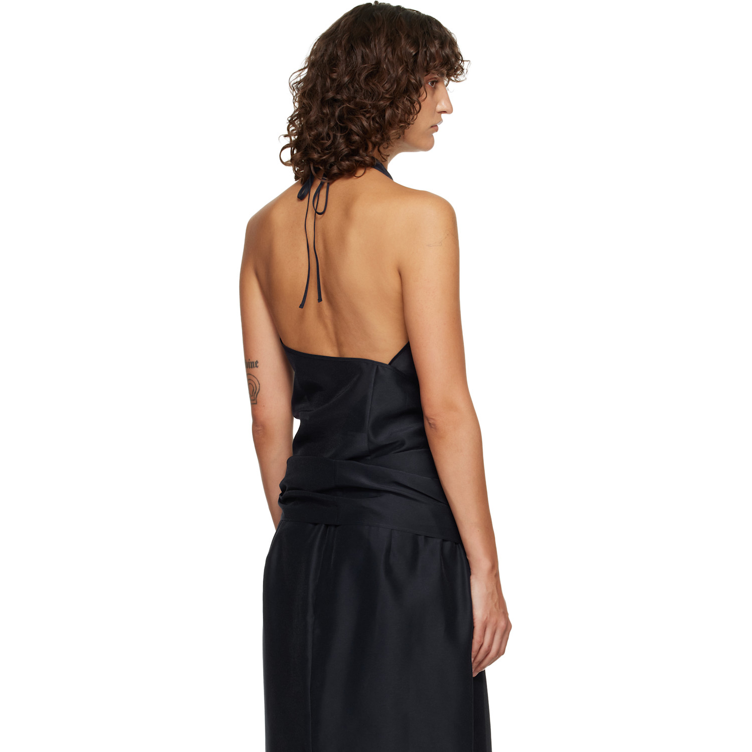 Le17septembre Navy Fluid Halterneck Top 