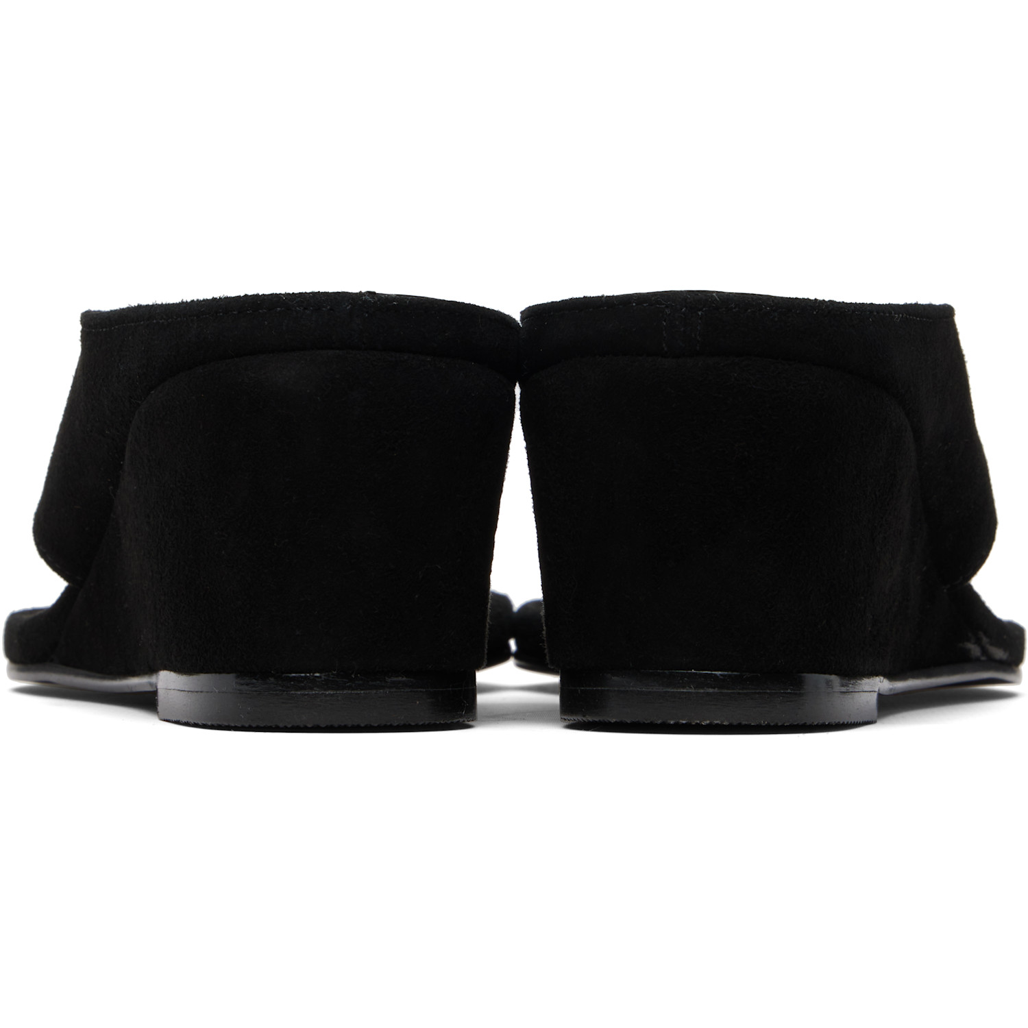  Le17septembre Black Suede Wedge Heeled Sandals 