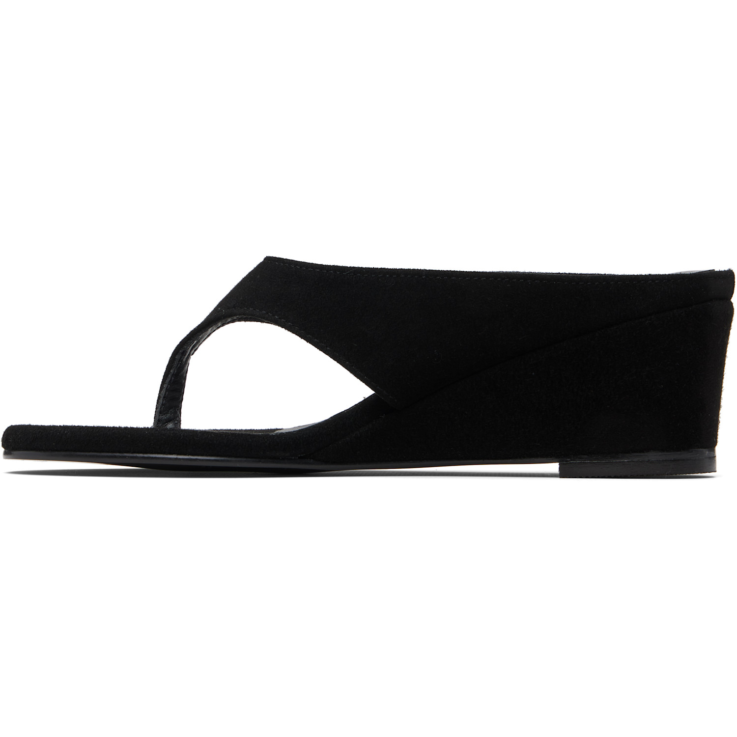  Le17septembre Black Suede Wedge Heeled Sandals 