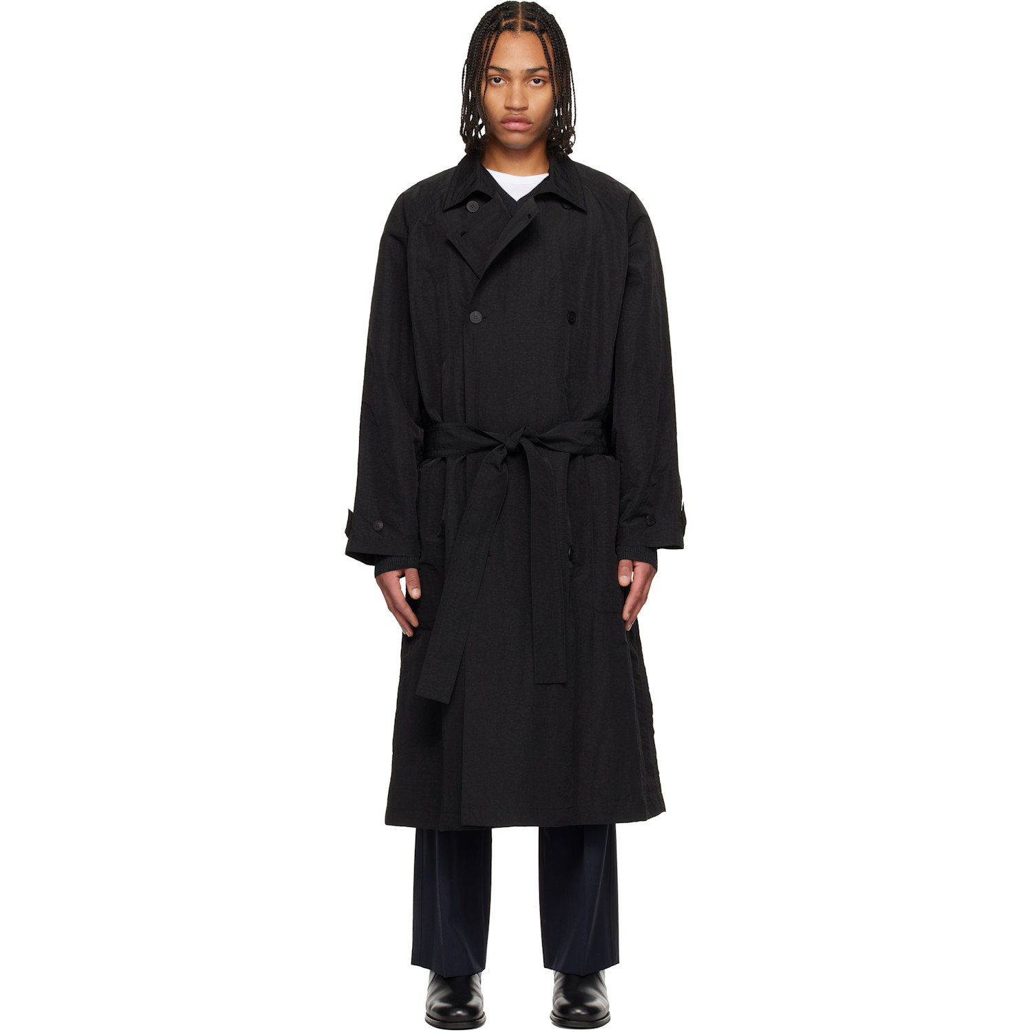 LE17SEPTEMBRE Black Crisp Raglan Trench Coat