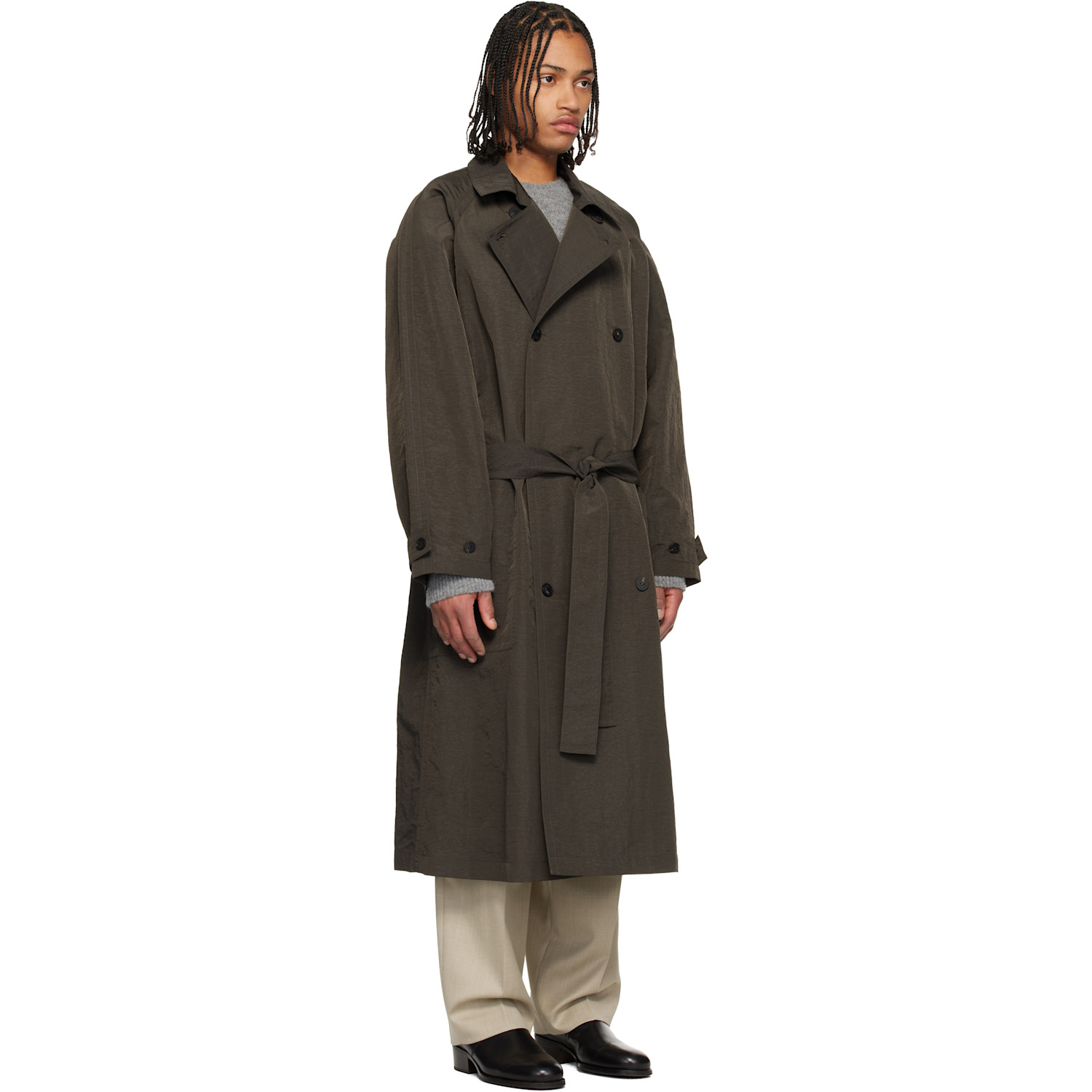  Le17septembre Brown Crisp Raglan Trench Coat 
