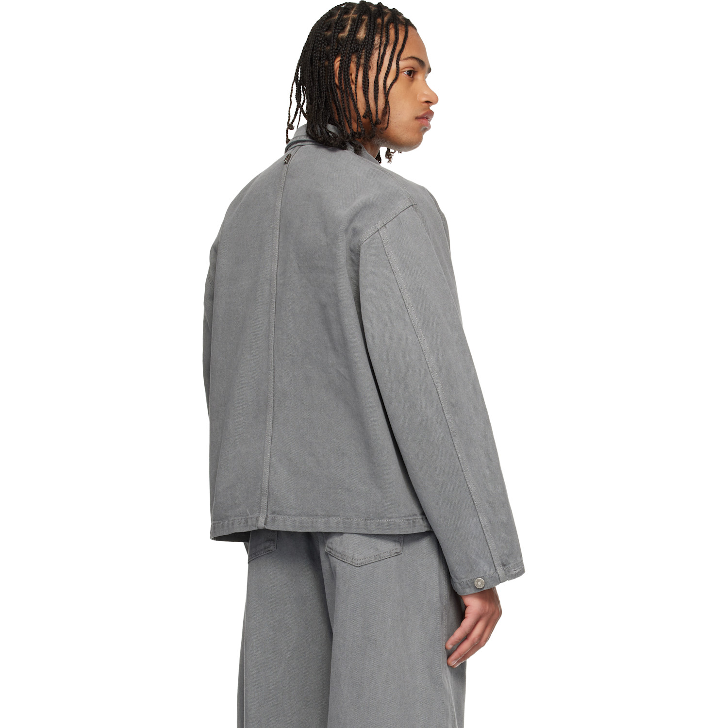  Le17septembre Gray Garment-dyed Hunting Denim Jacket 