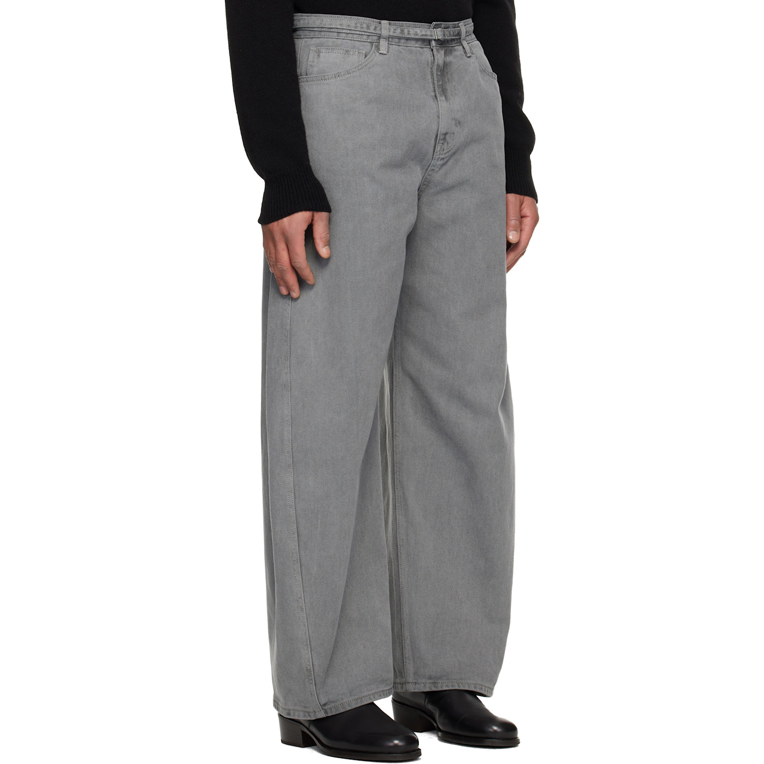  Le17septembre Gray Garment-dyed Curved Jeans 